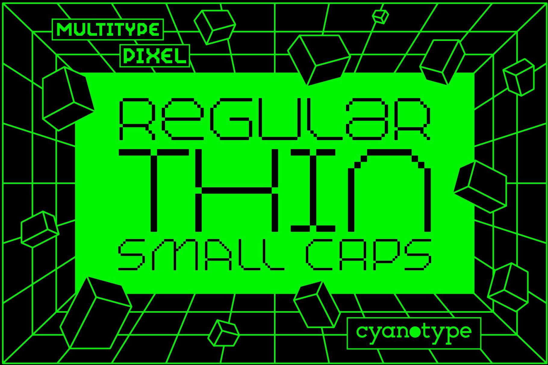 MultiType Pixel Thin Font