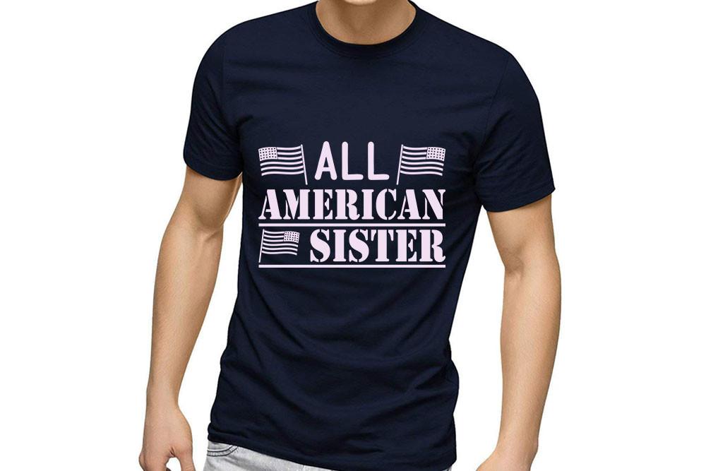 4th July SVG Design, All American Sister