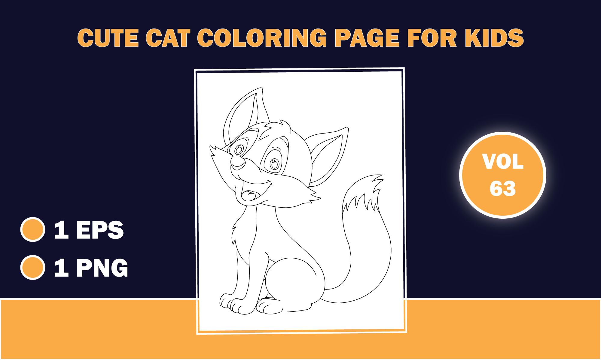 Cute Cat Outline Coloring Pages for Kids