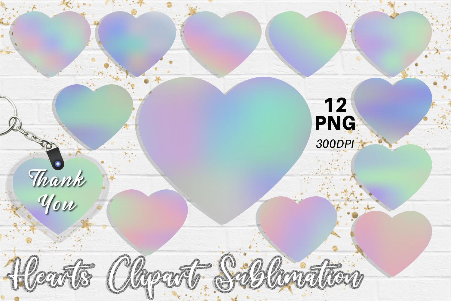 Hearts Sublimation Design Happy Color