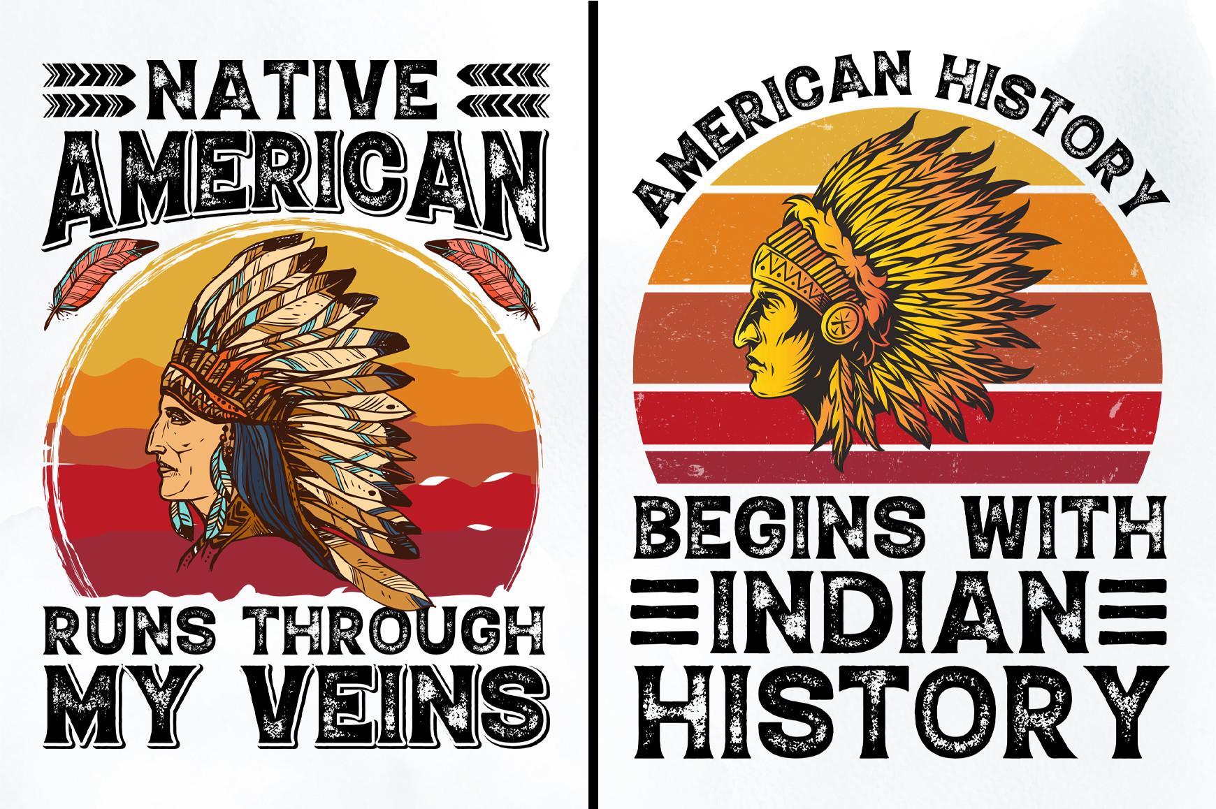Retro Vintage Sunset-Native American