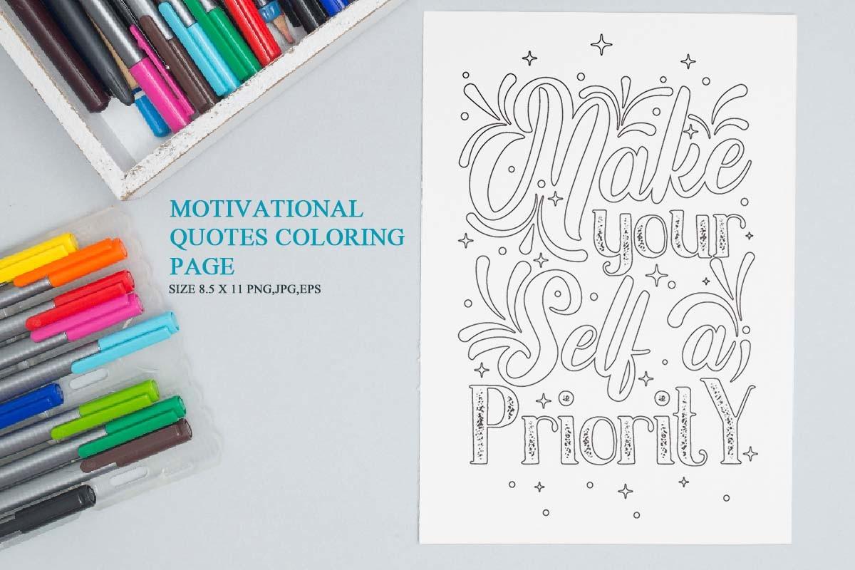 Motivational Quotes Coloring Page