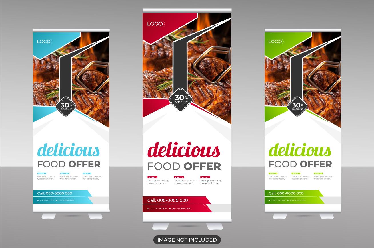 Food Roll Up Banner Design Template