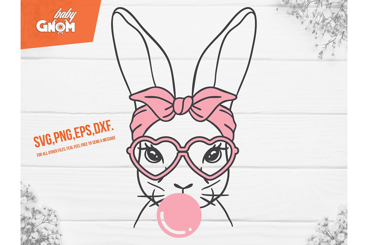 Cute Bunny Rabbit with Bandana Glasses