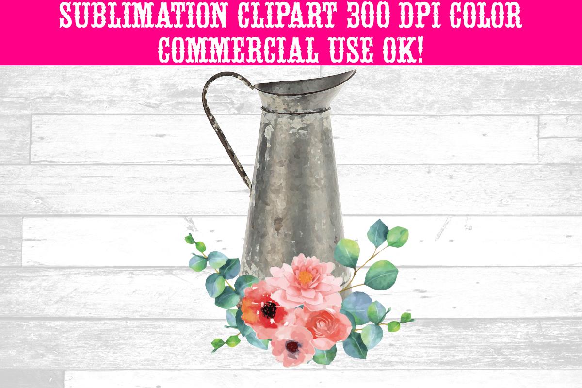 Floral Watercolor Rustic Watering Can