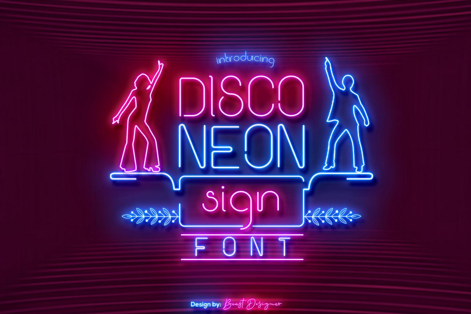 Disco Neon Sign Font