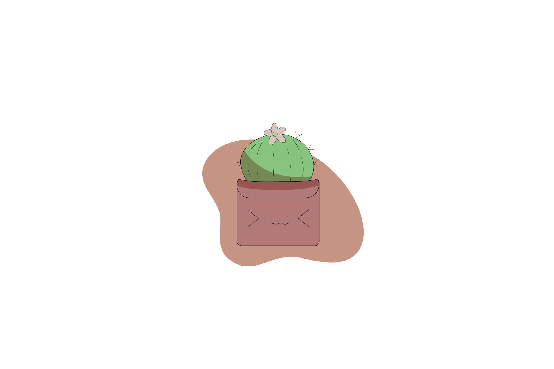 Cute Kawaii Botanical Hand Drawn Shy Art