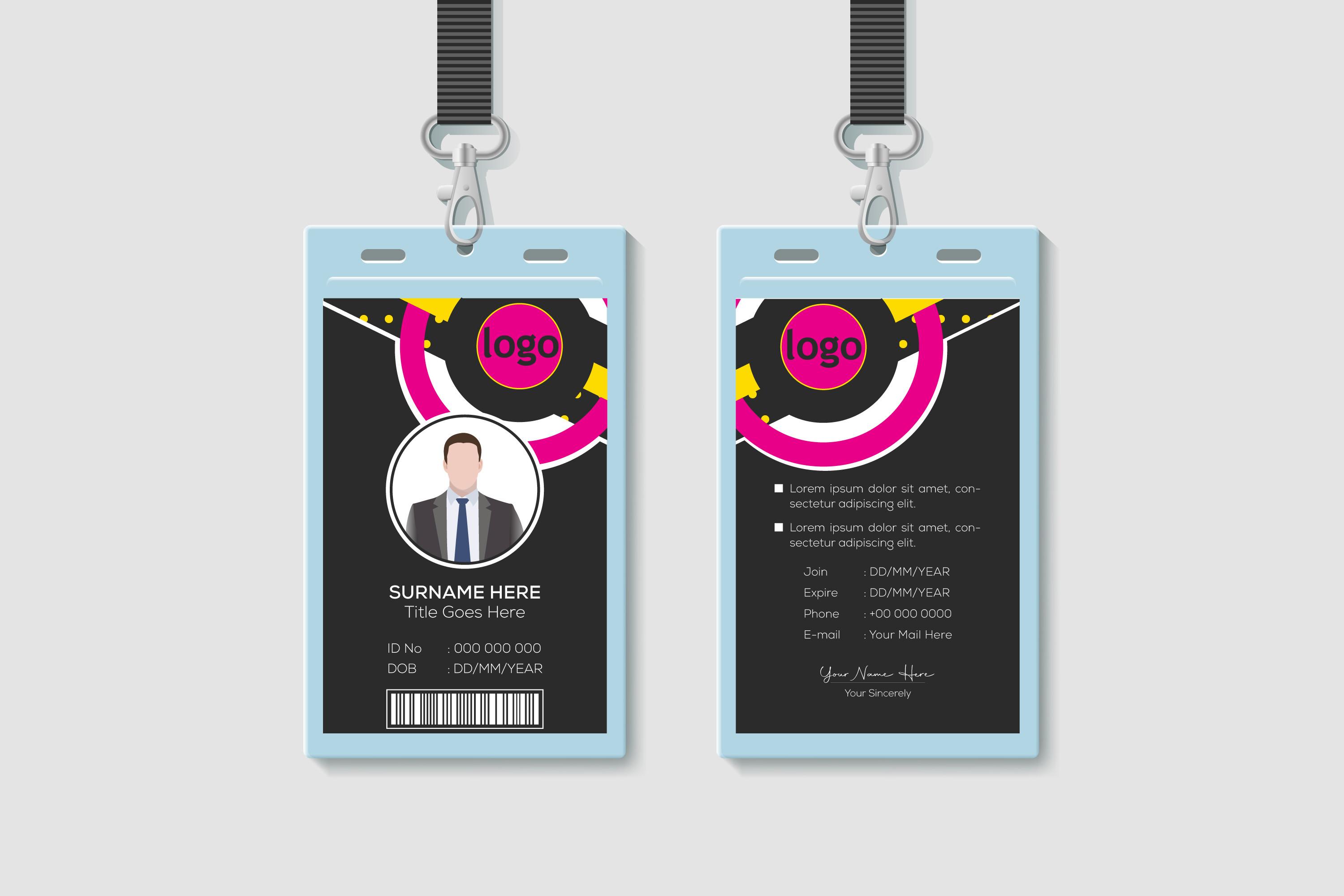 Employee Identification Card Vector
