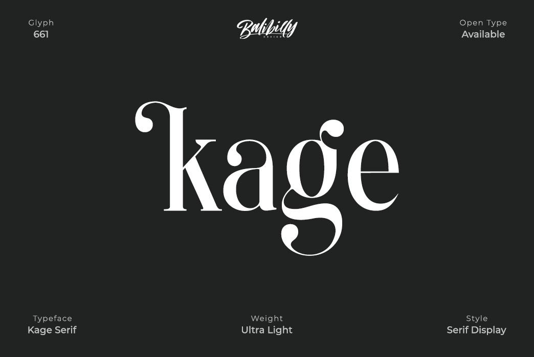 Kage - Ultra Light Font