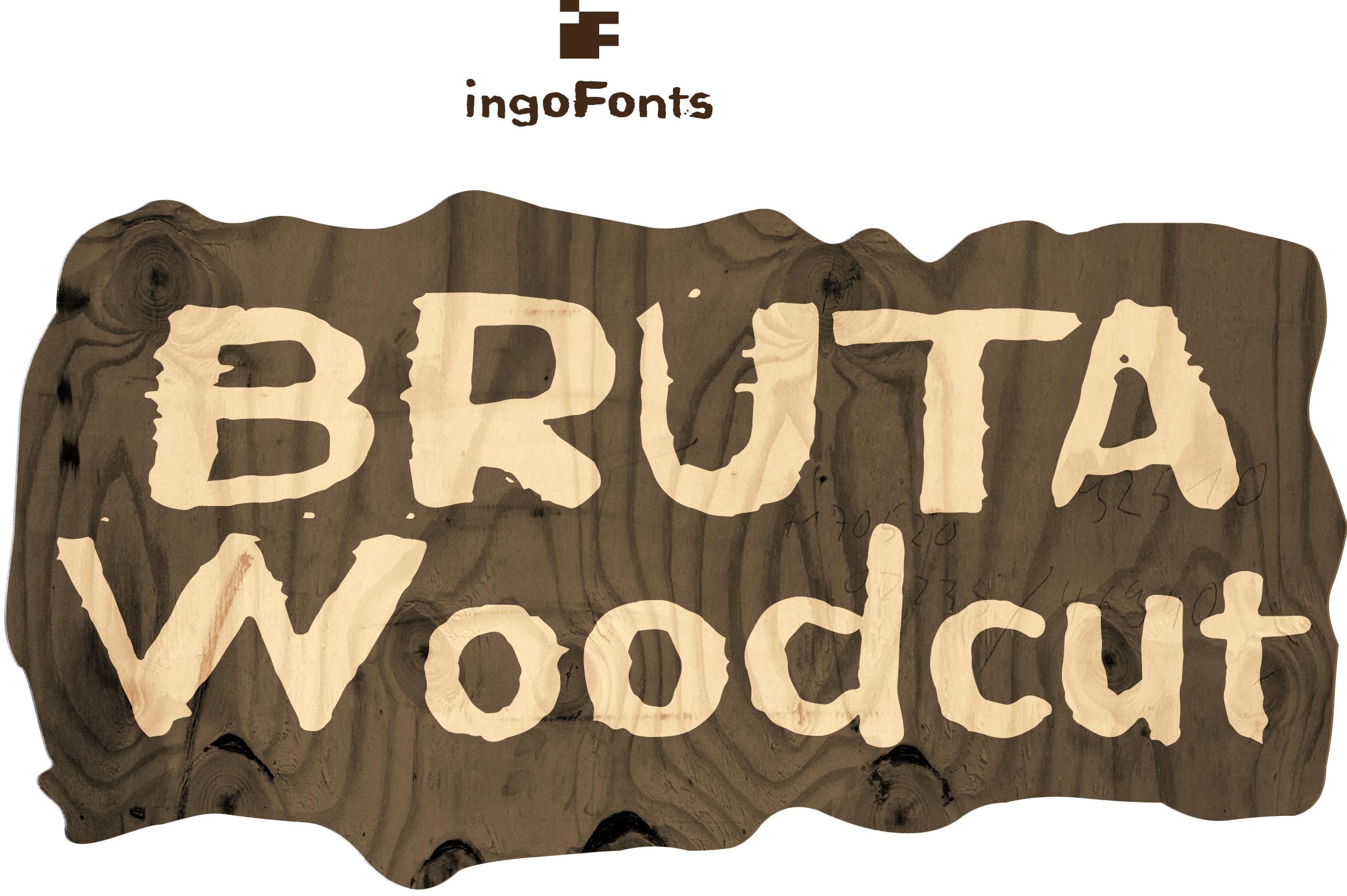 Bruta Woodcut Font