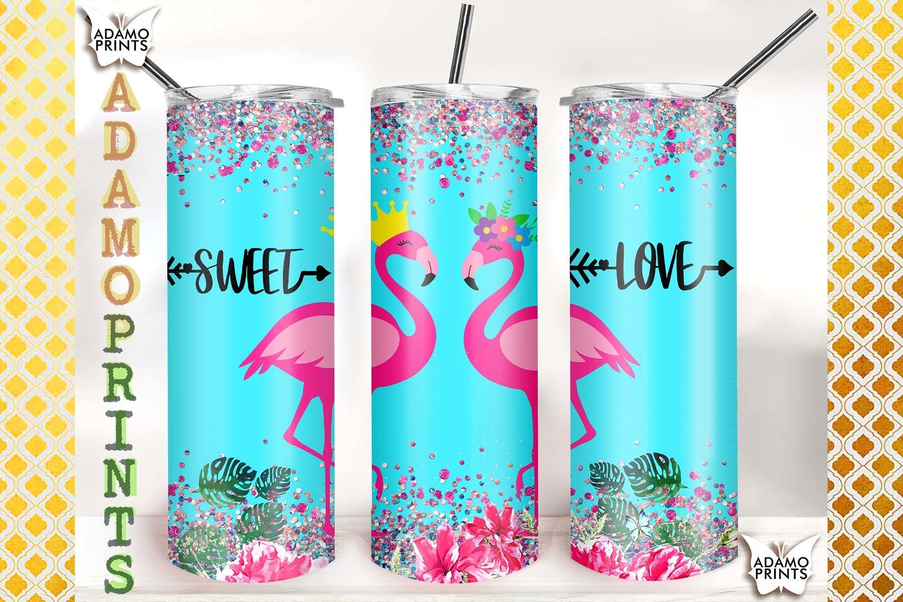 Pink Glitter Flamingo Sweet 20oz Tumbler