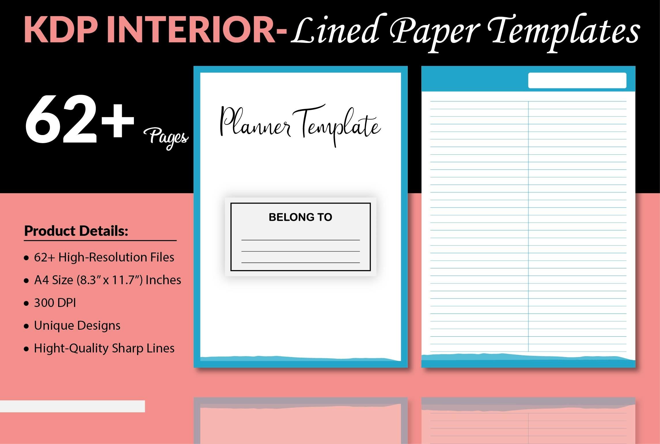 Lined Paper Template - KDP Interior