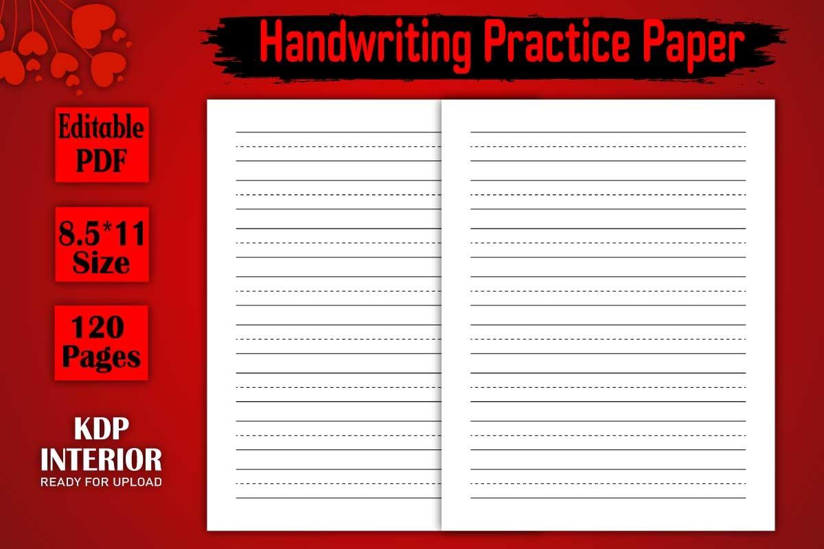 Handwriting Practice Paper KDP Interior