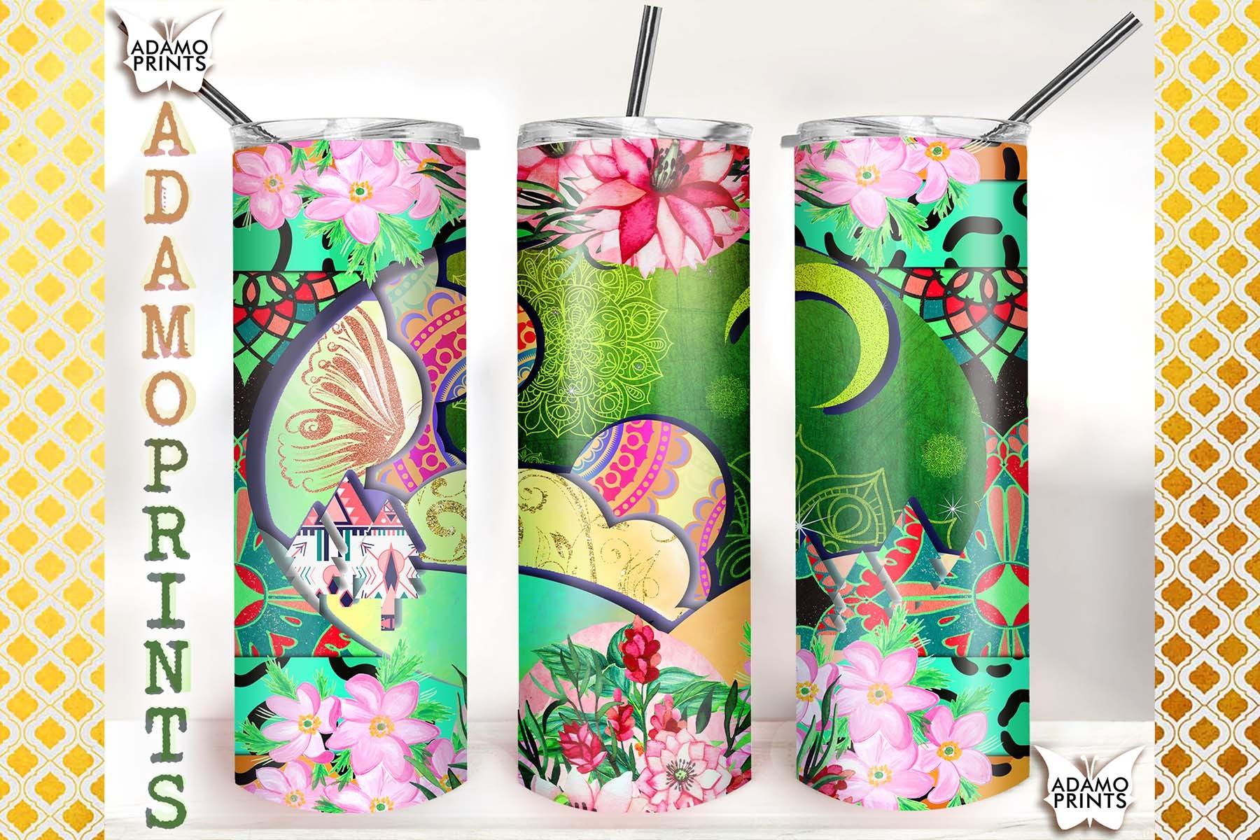 Mandala Moon Flower 20oz Tumbler