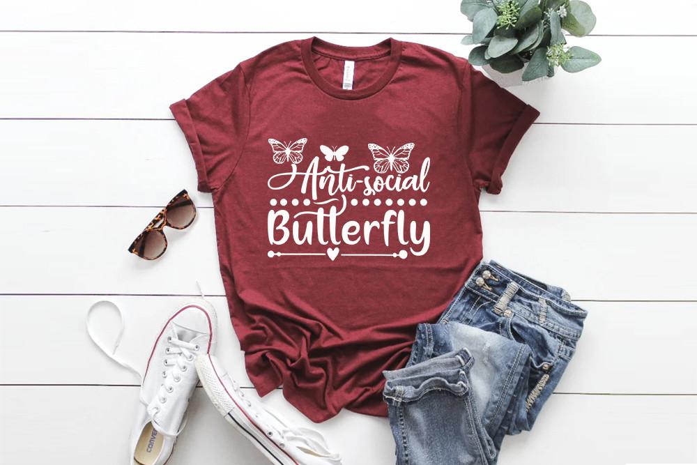 Sassy Svg Design, Anti-social Butterfly