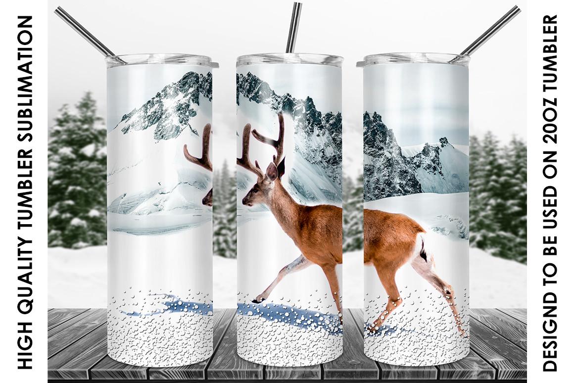 Deer in Snow 20oz Skinny Tumbler