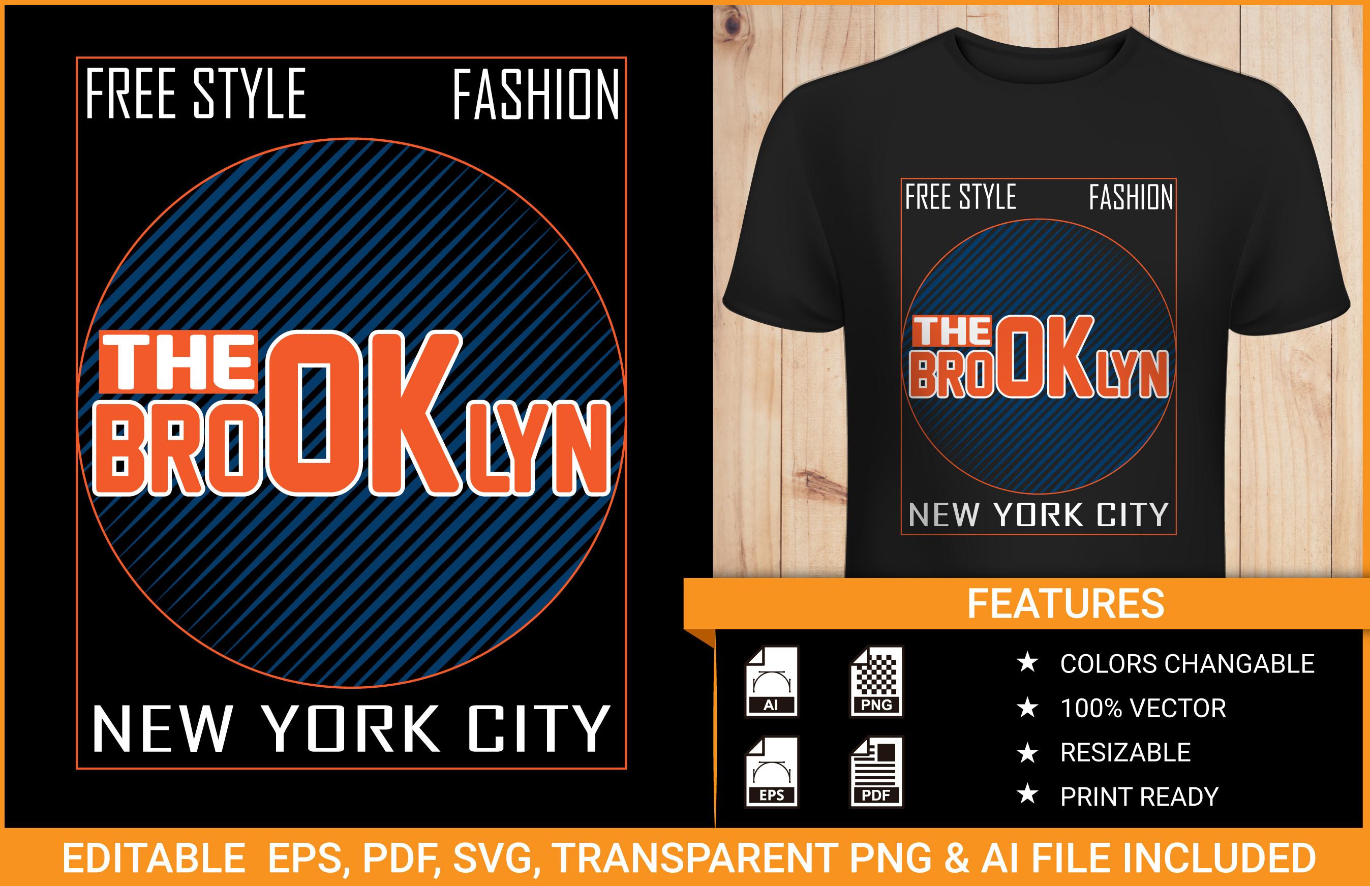 Brooklyn Typography T-shirt Design
