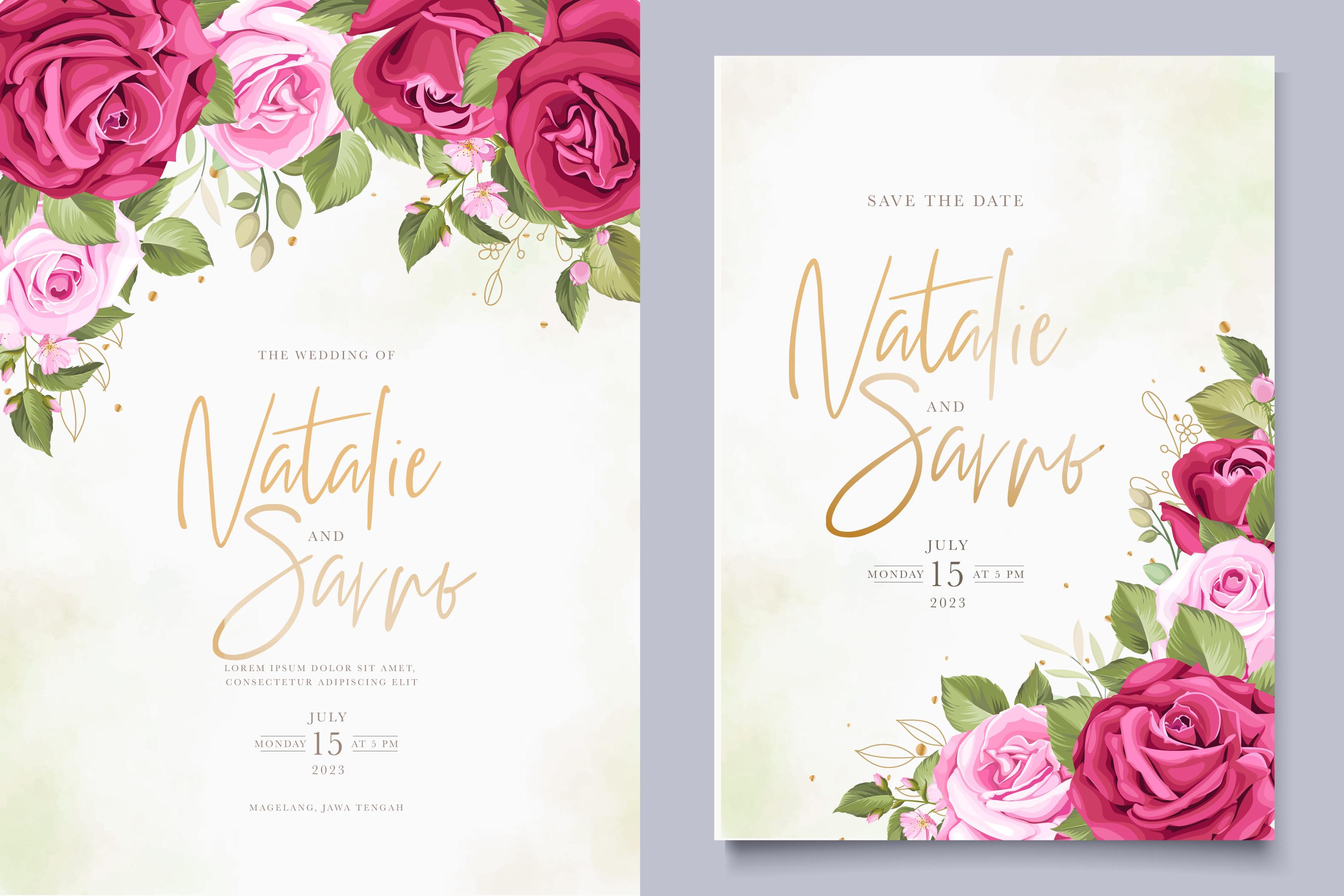 ELEGANT Roses Wedding Card Set