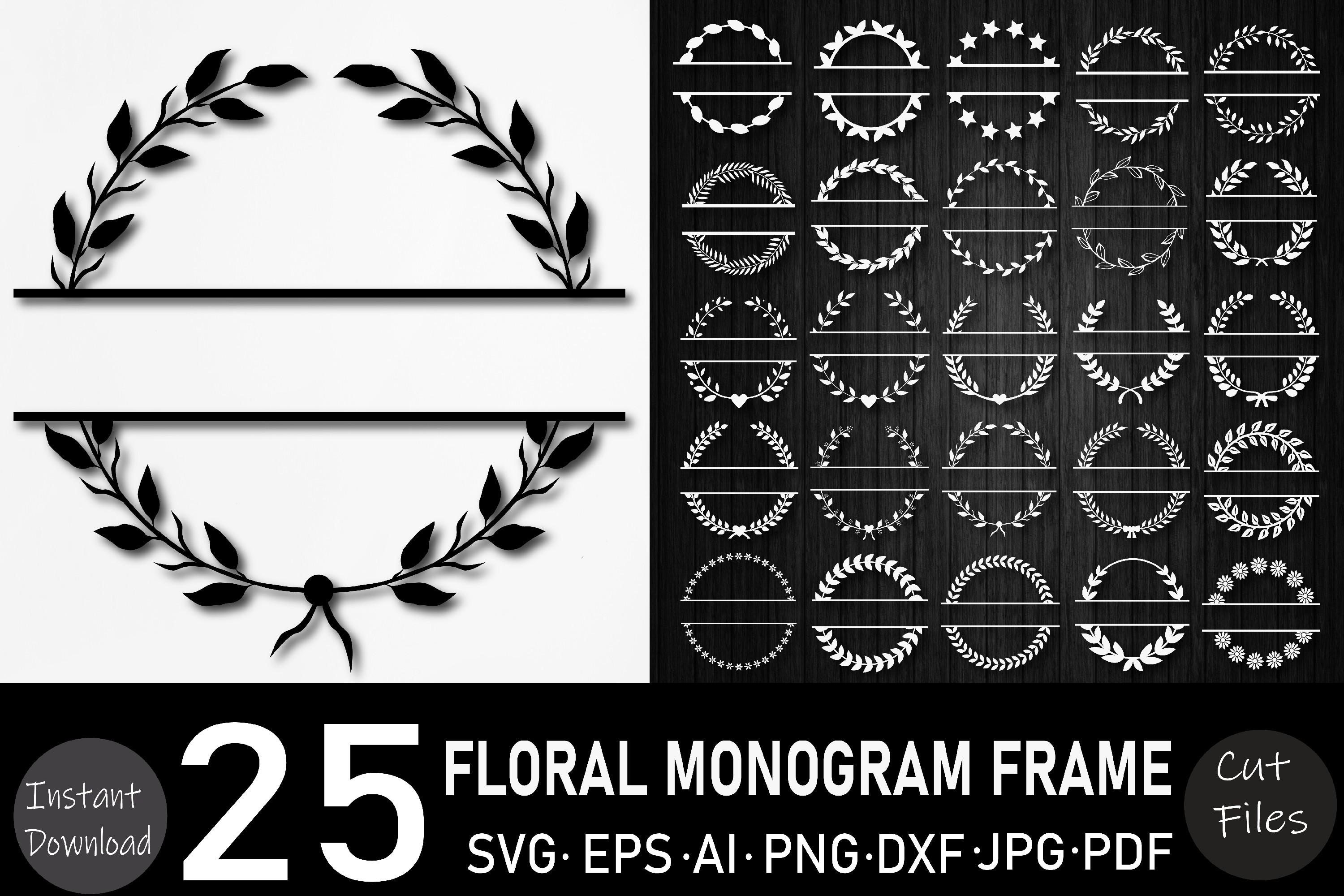 25 Floral Frame Bundle - SVG