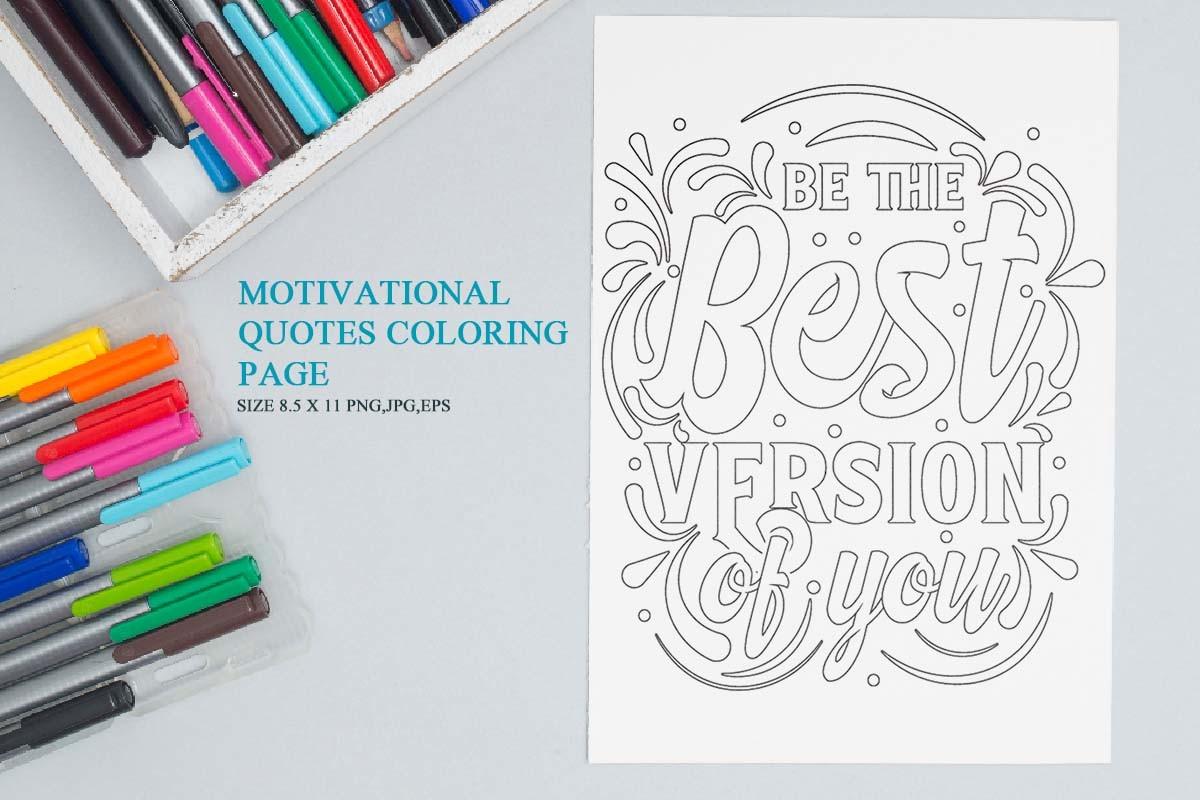 Motivational Quotes Coloring Page