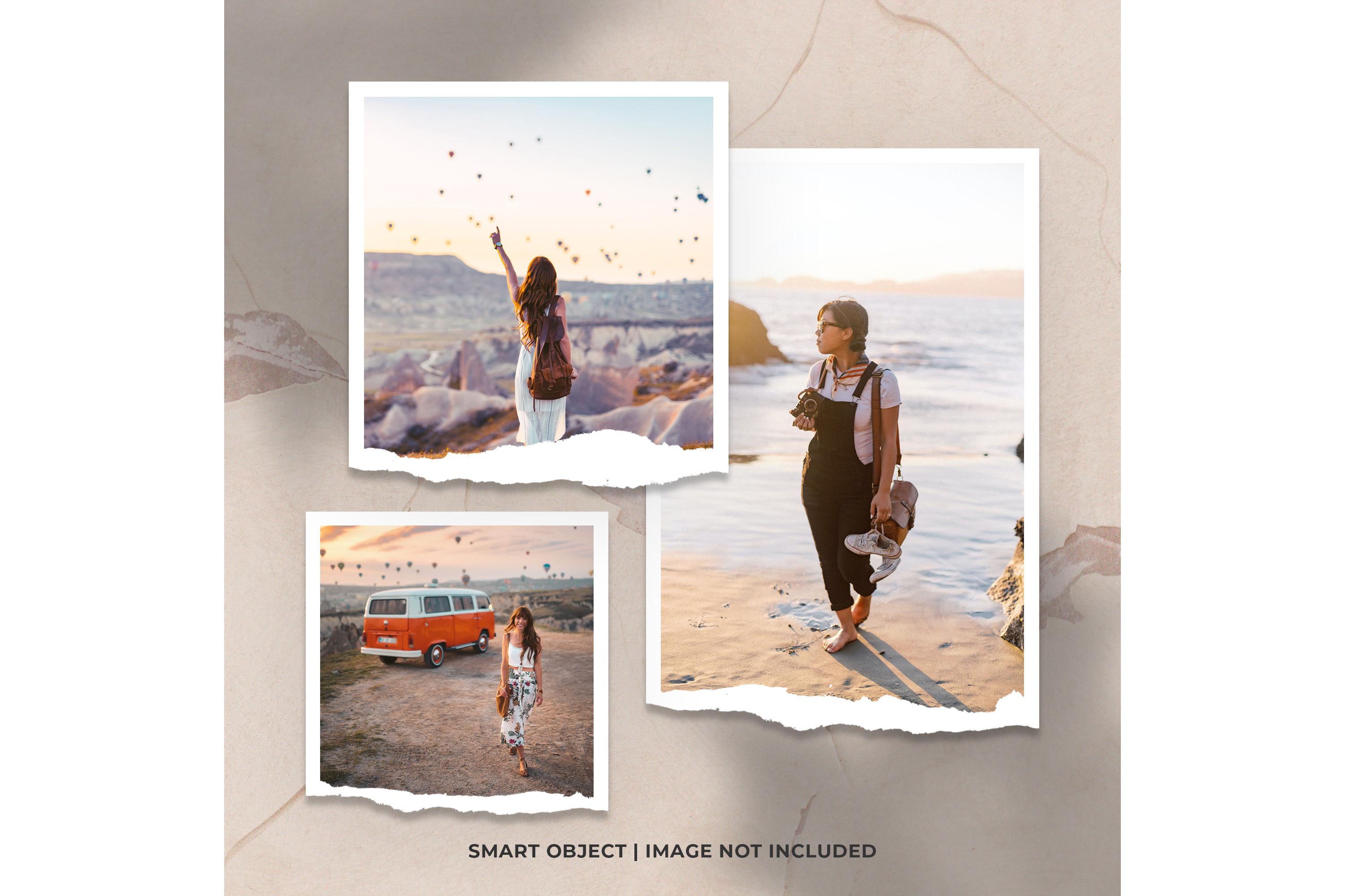 Square Travel Photo Frame Mockup