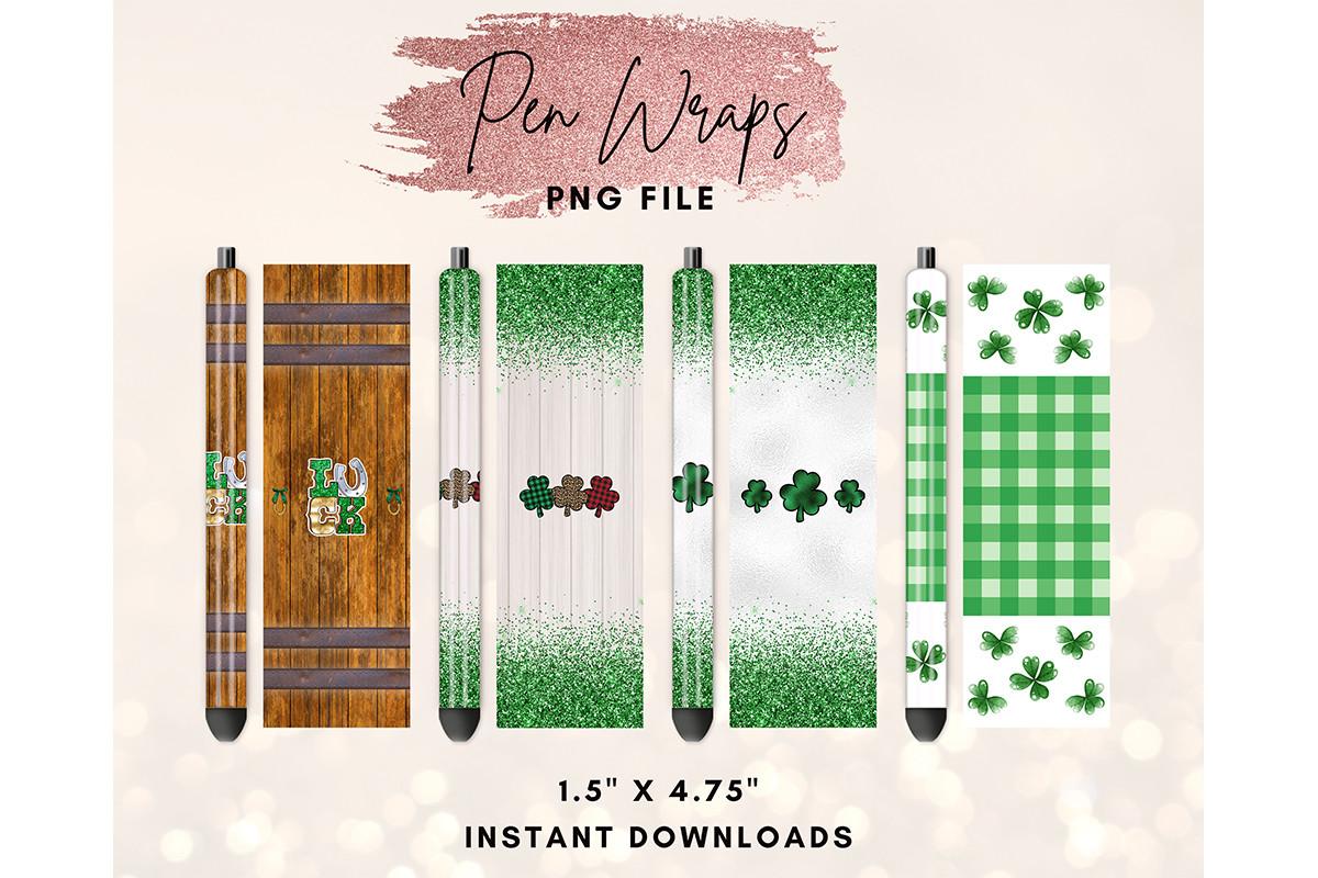 St Patricks Day Pen Wrap Shamrock Clover