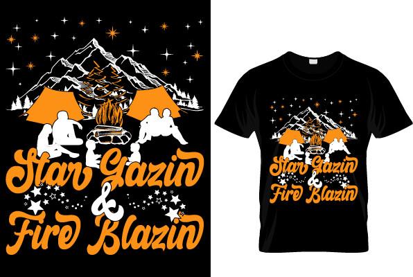 STAR GAZIN & FIRE BLAZIN T-SHIRT DESIGN