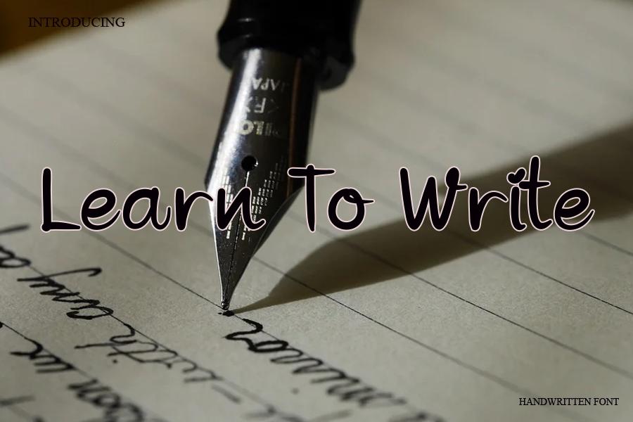 Lean to Write Font