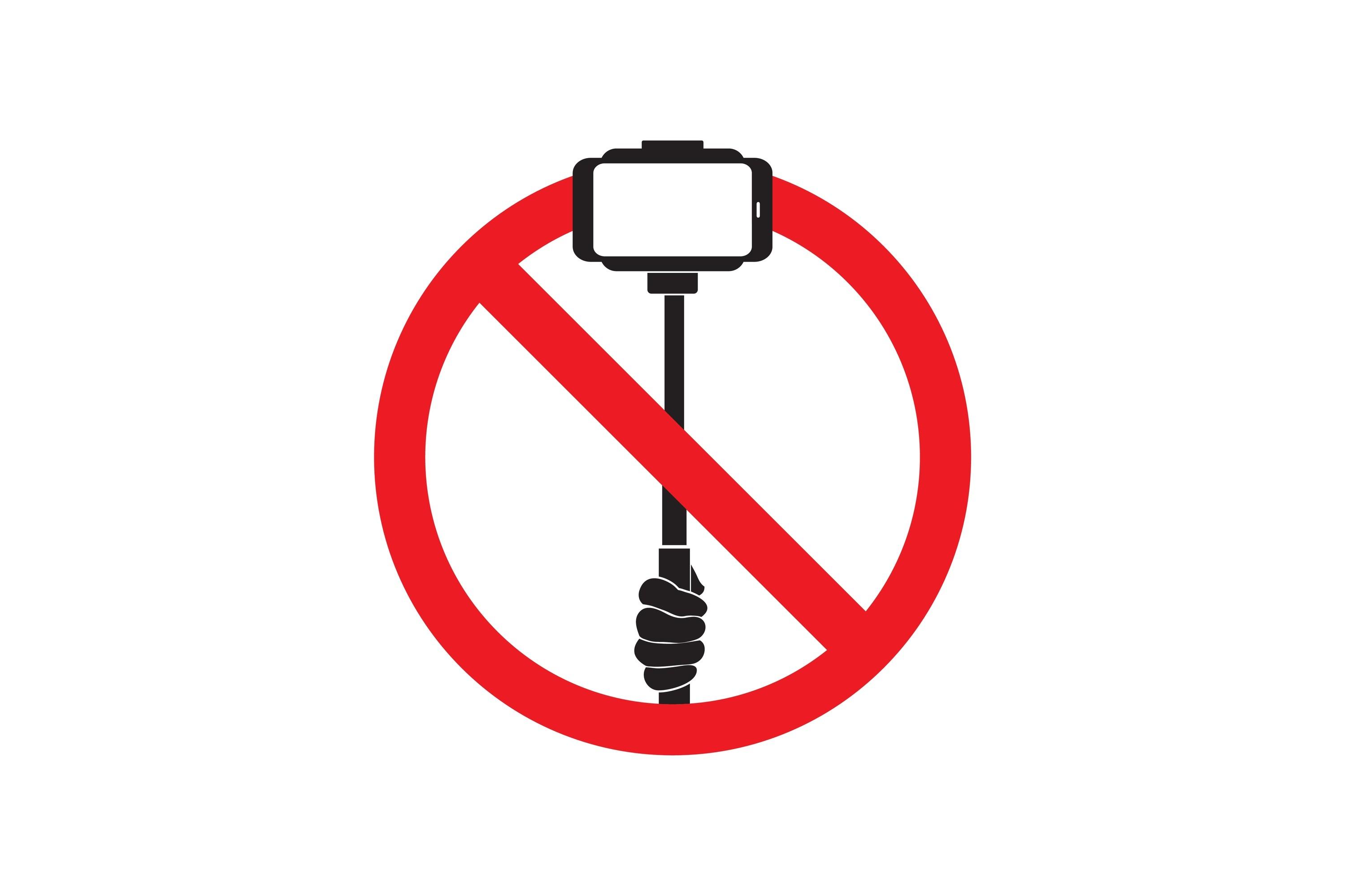 No Selfie Sticks. Vector Sign