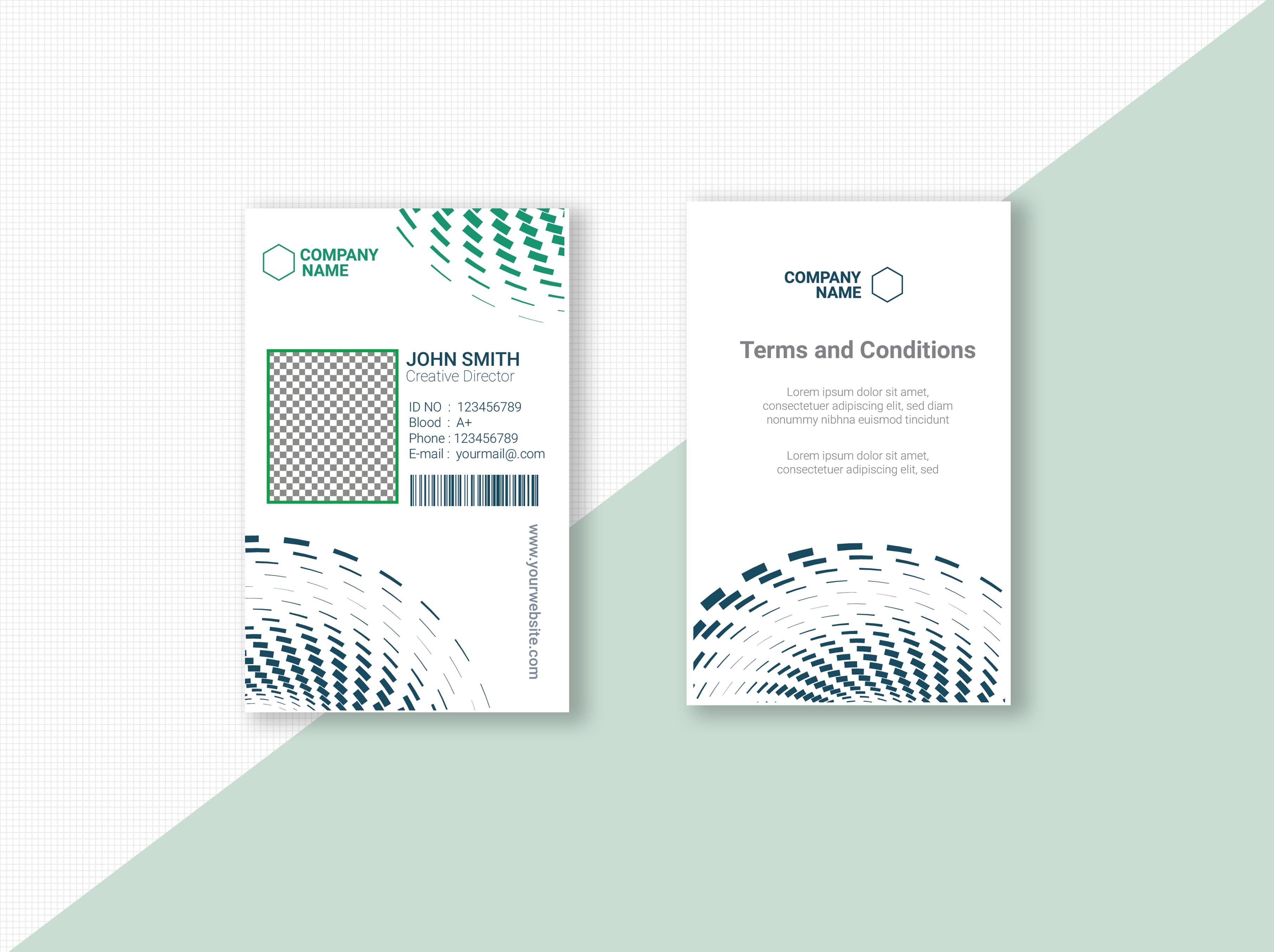 Clean Id Card Design Vector Template