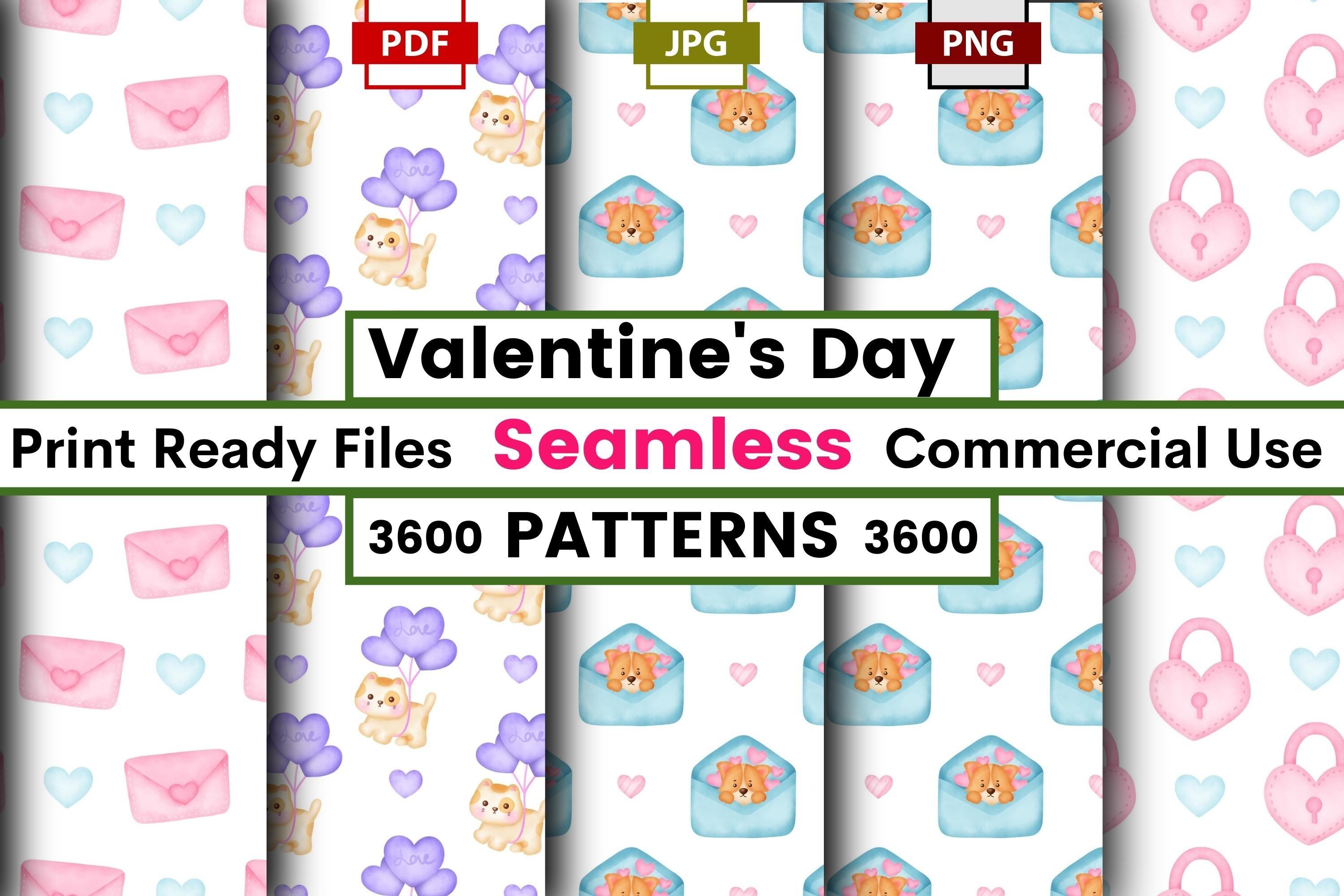 Valentine's Day Seamless Patterns Papers