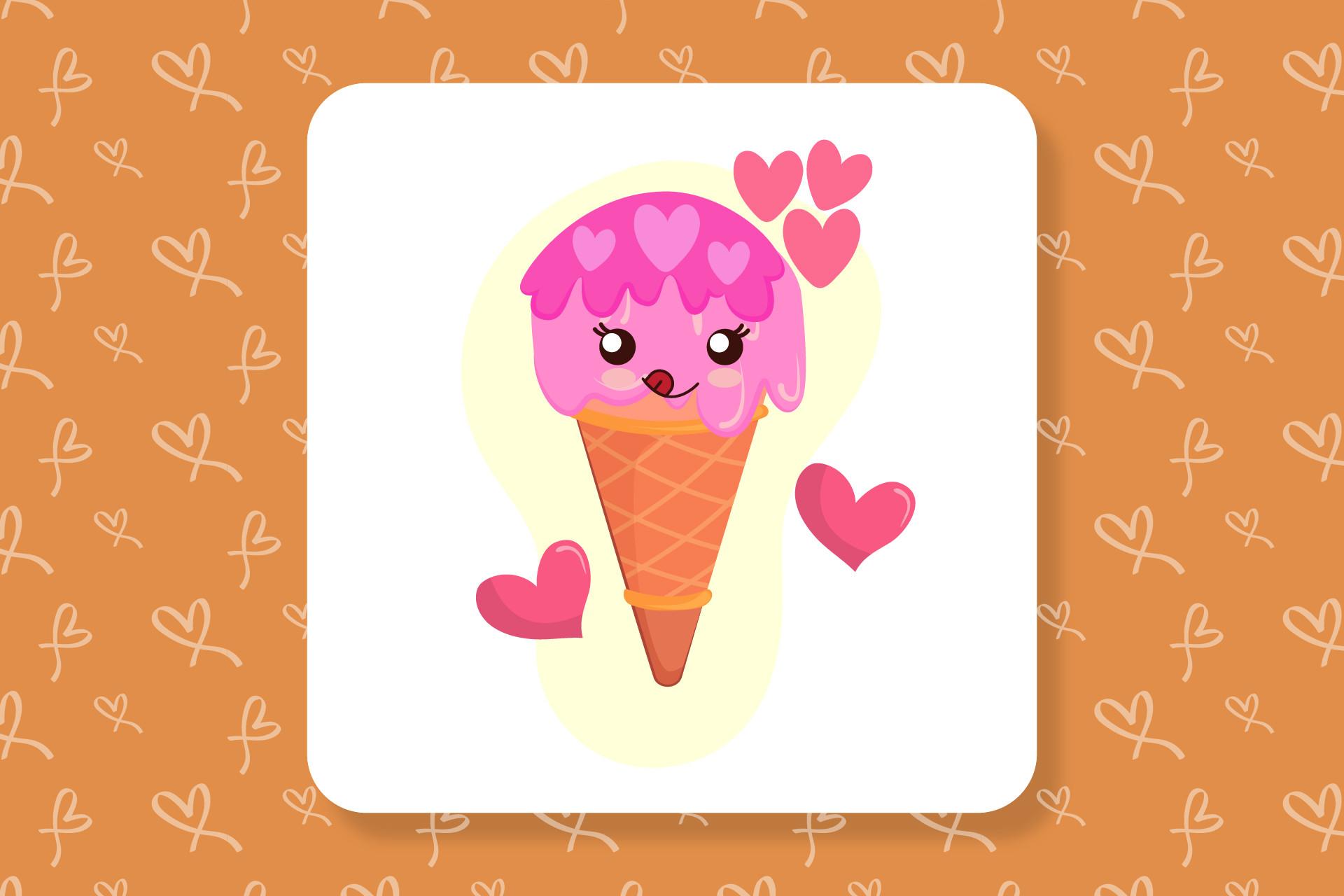Valentine Ice Cream Cone Design