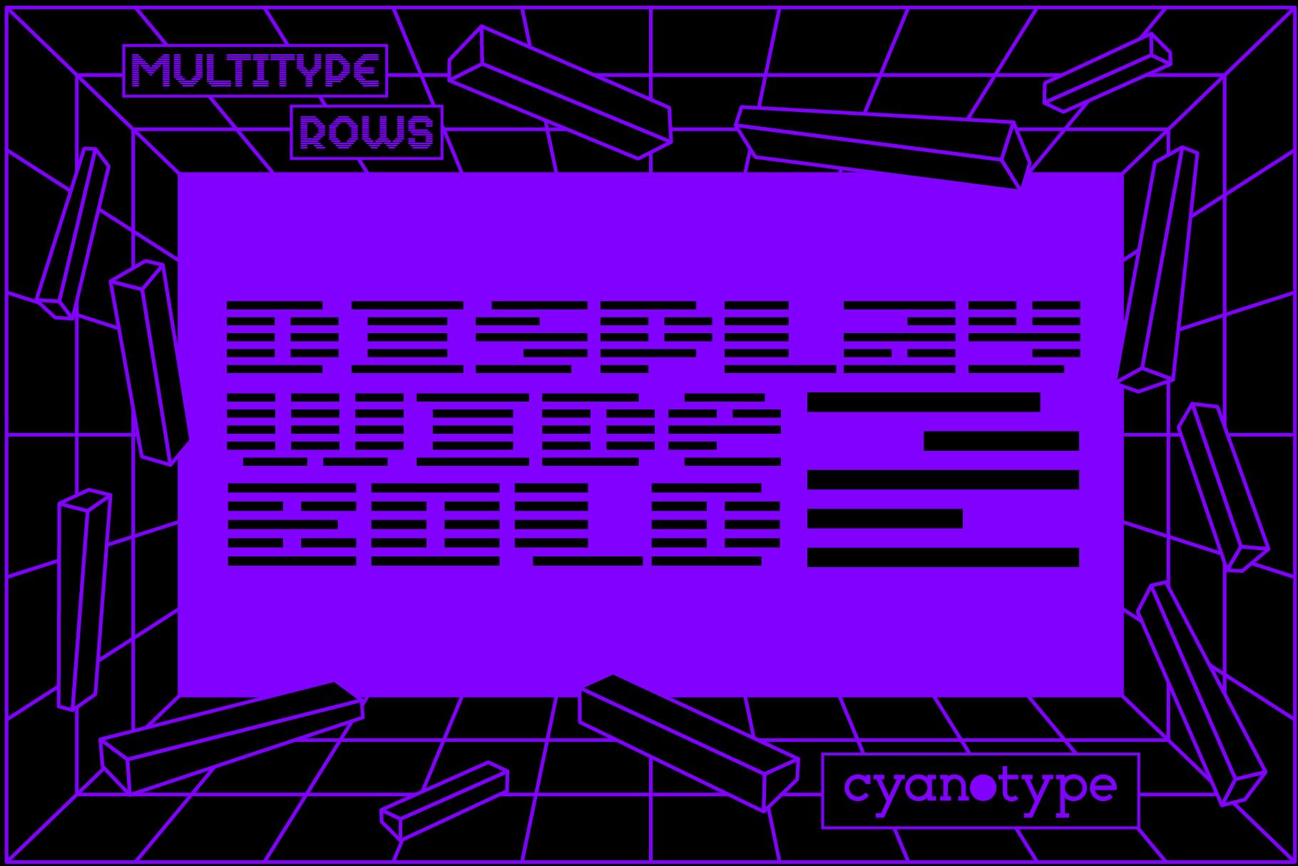 MultiType Rows Display Wide Bold 2 Font