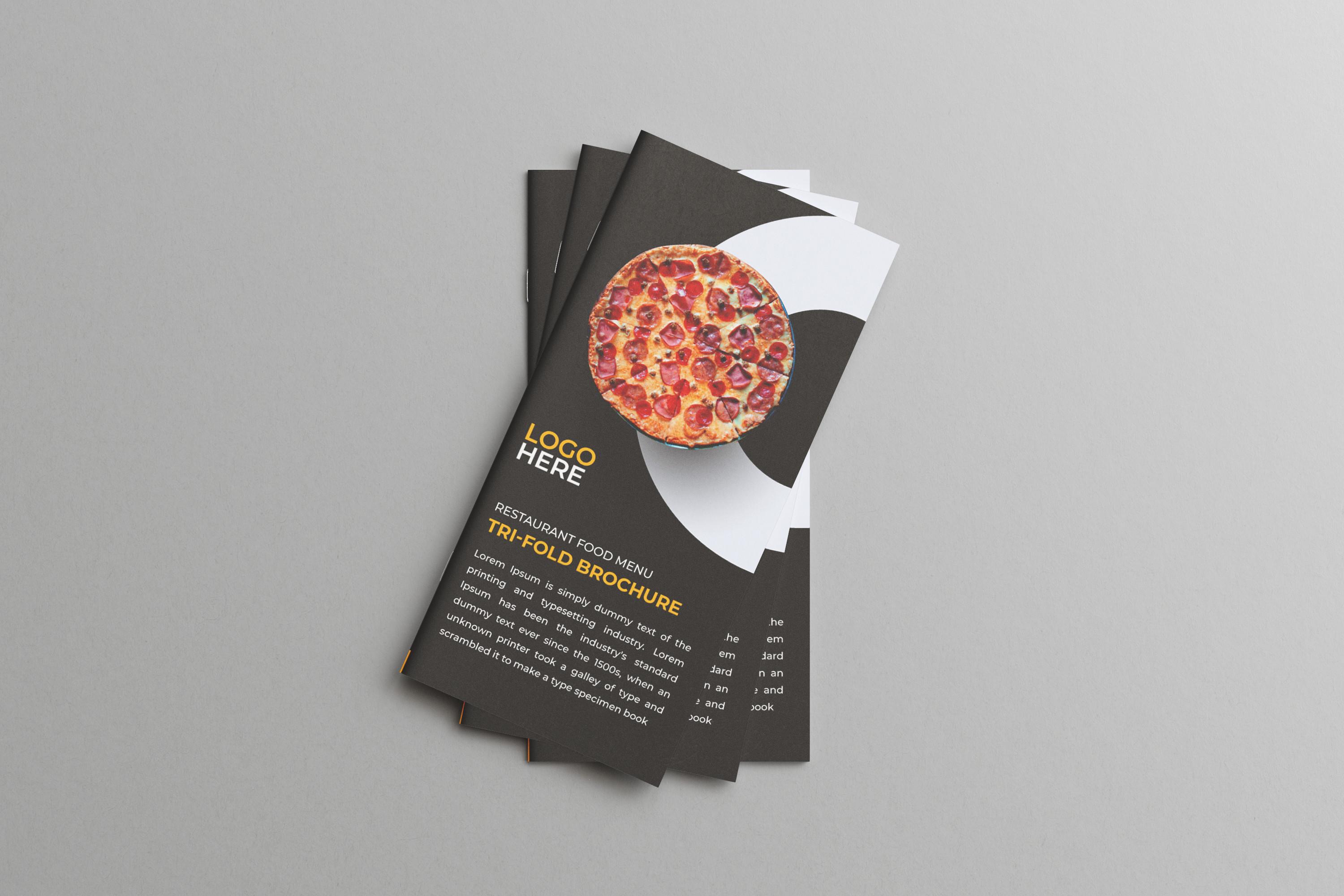 Restaurant Food Menu Trifold Brochure