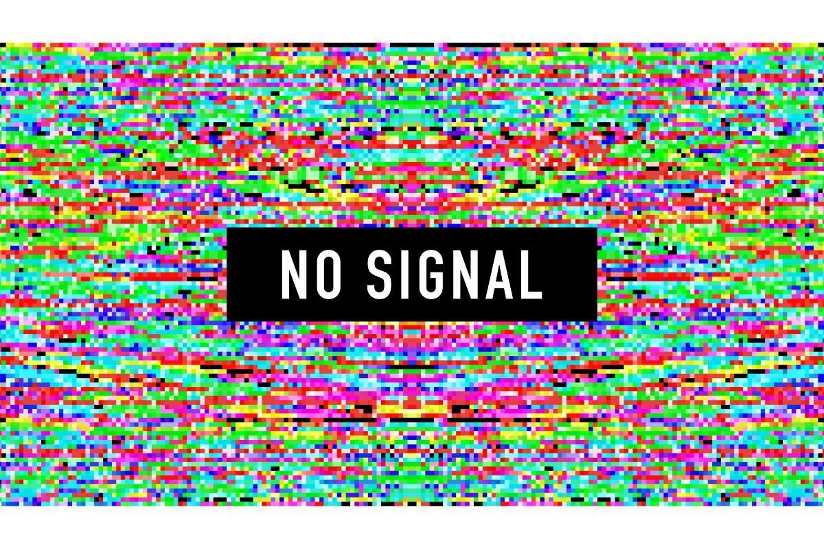 Pixel Art No Signal. Glitch Camera Effec
