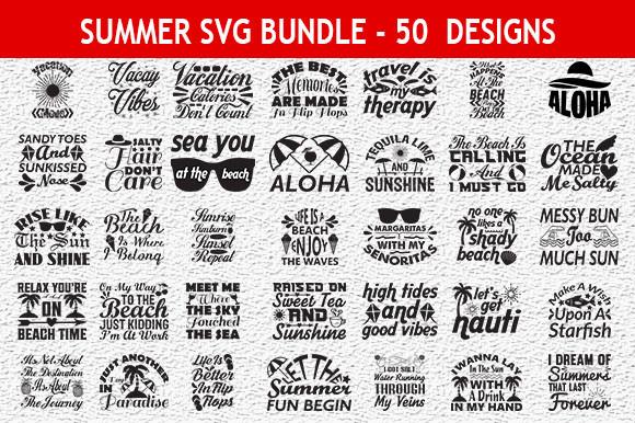 Summer  50  Quotes Designs Bundle