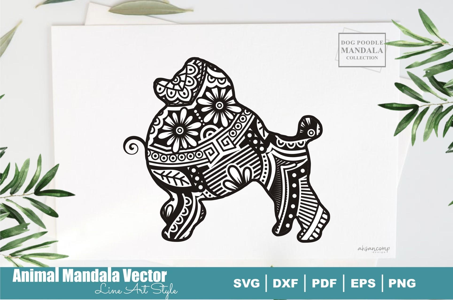 Dog Poodle Mandala #26. Boho Style SVG