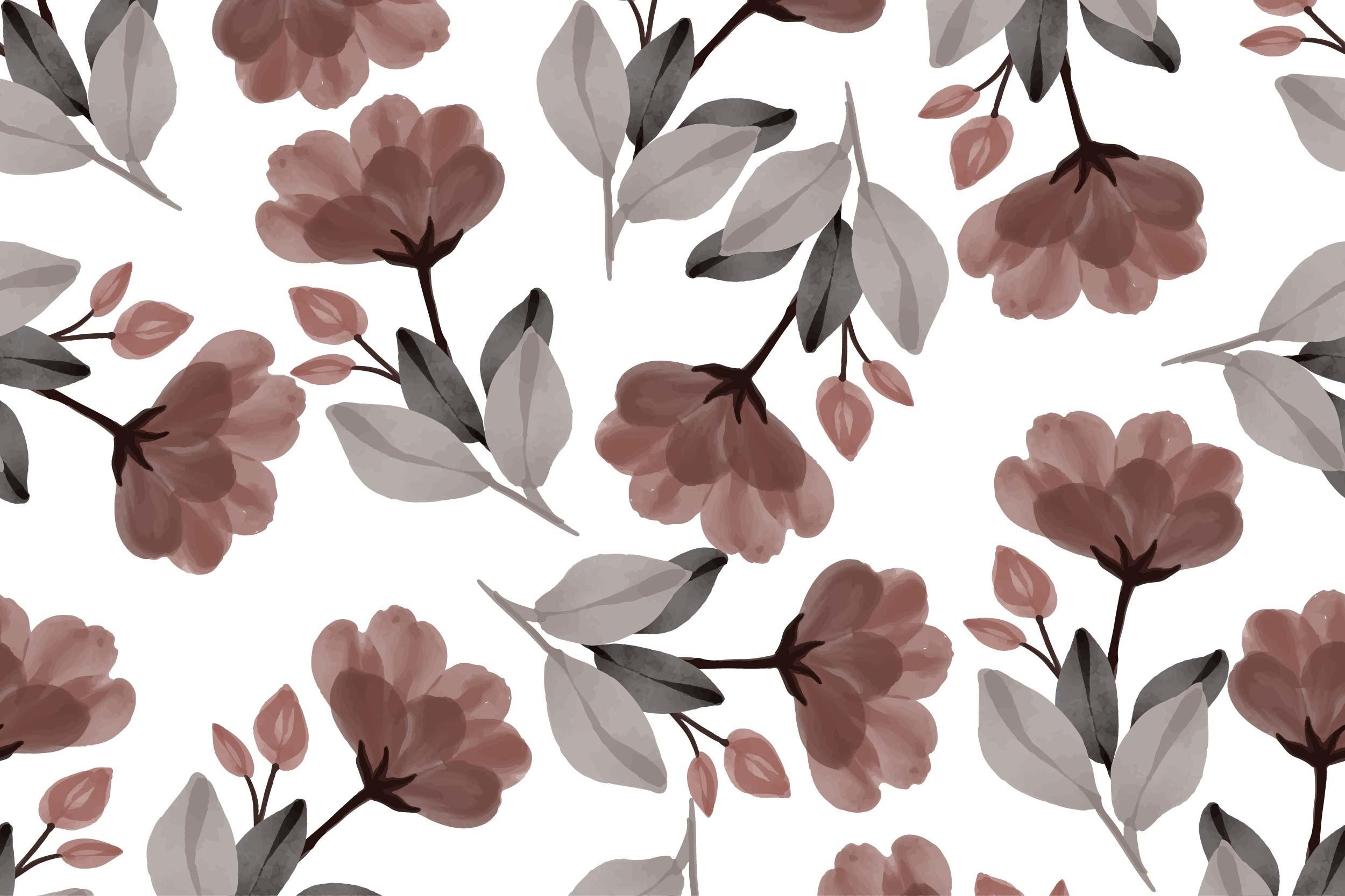 Brown Floral Seamless Pattern for Fabric