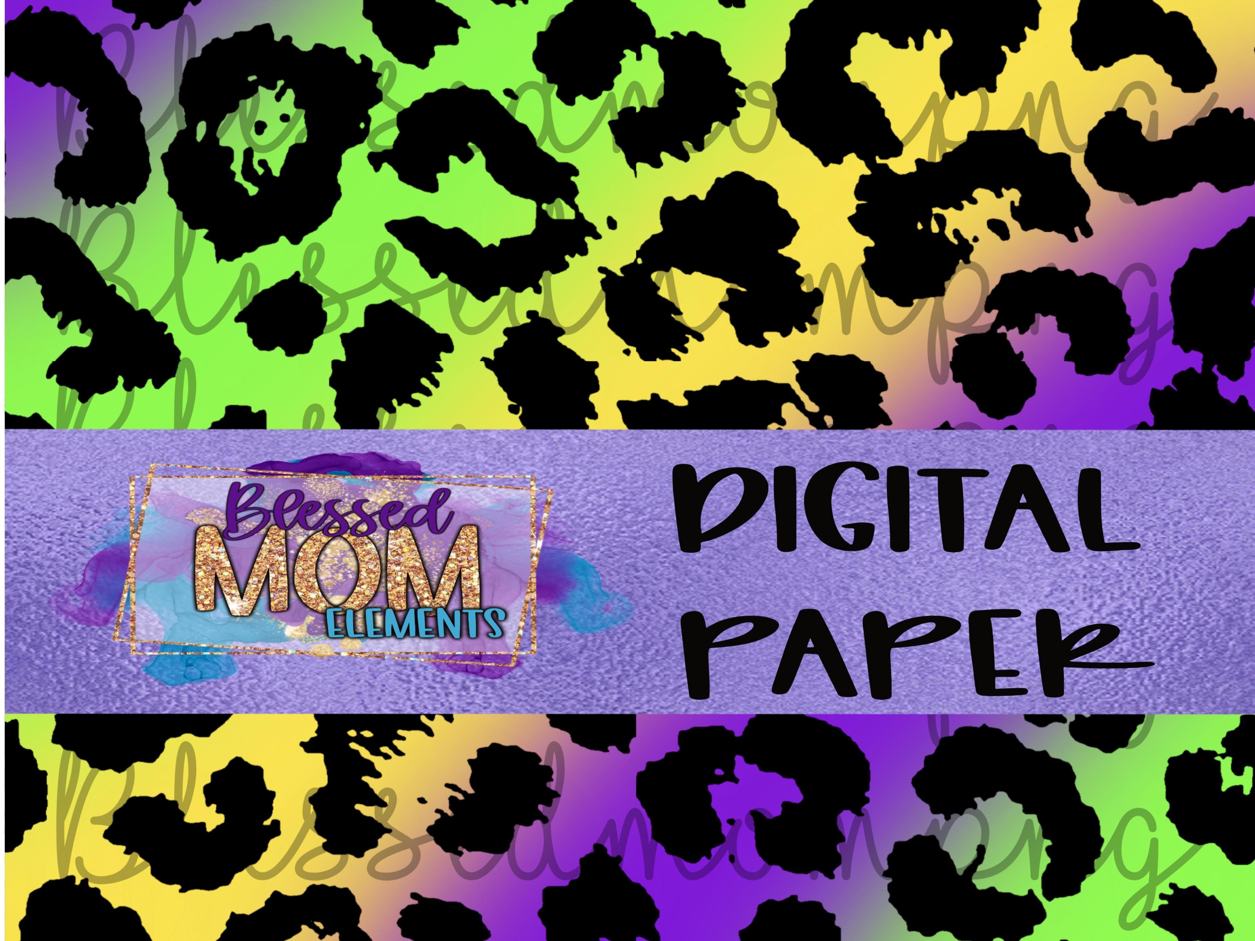 Mardi Gras Leopard Digital Paper