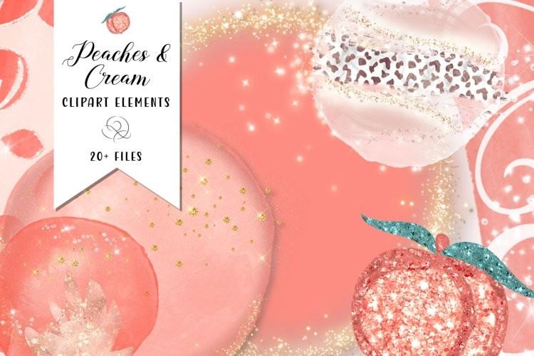 Peaches and Cream Clipart Elements