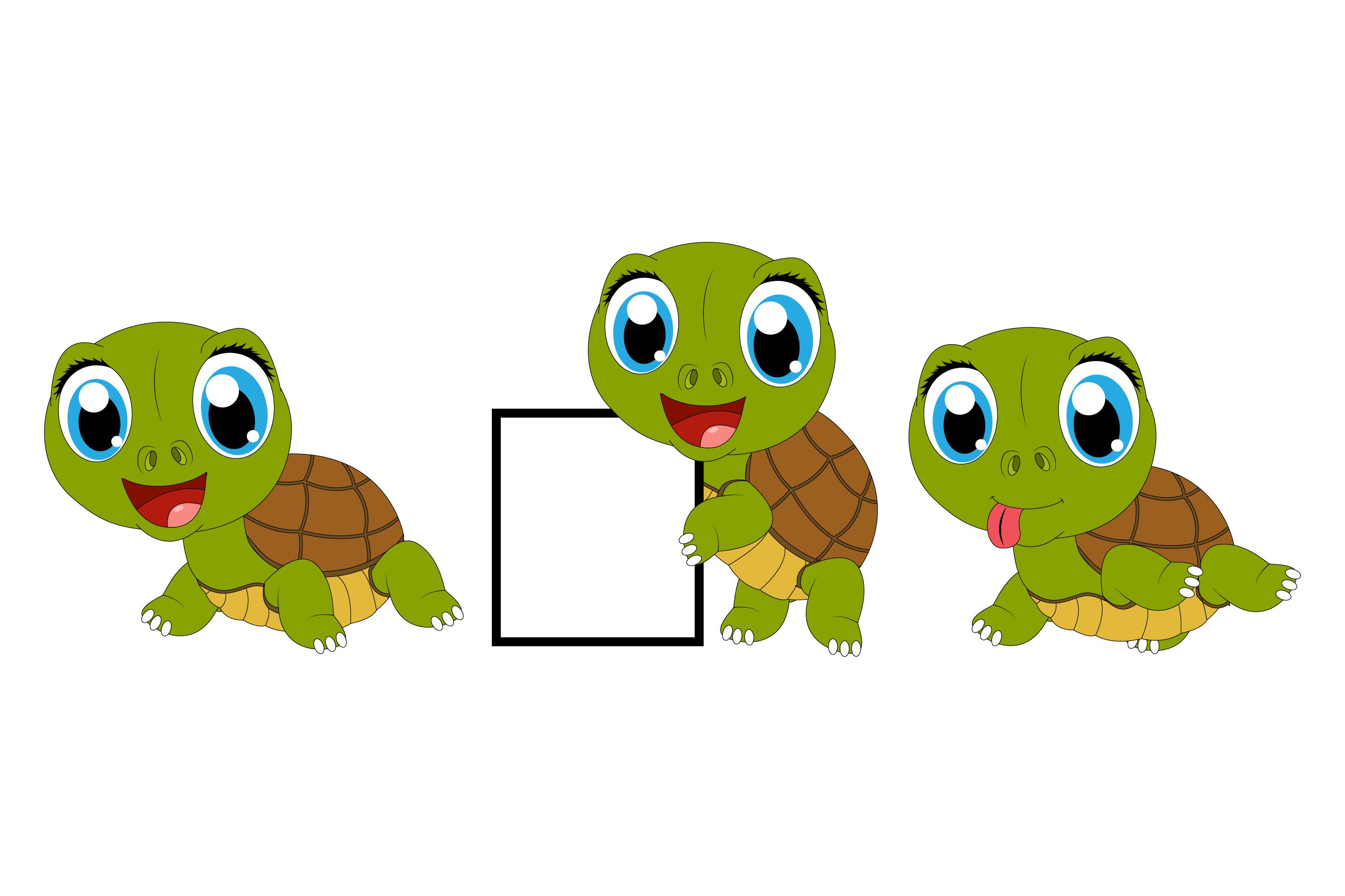 Cute Turtle Animal Cartoon Illustration