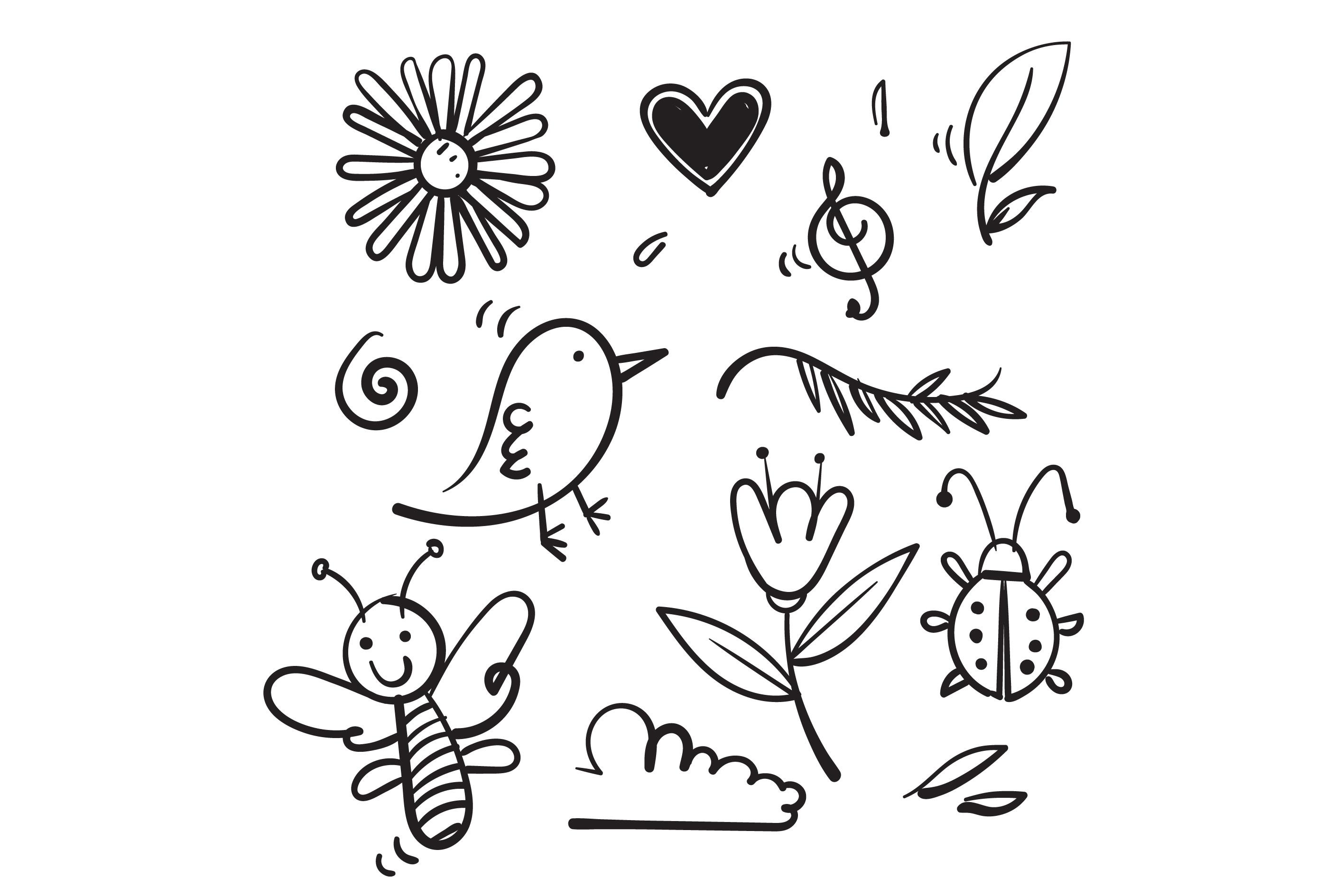 Doodle Spring Season Nature Illustration