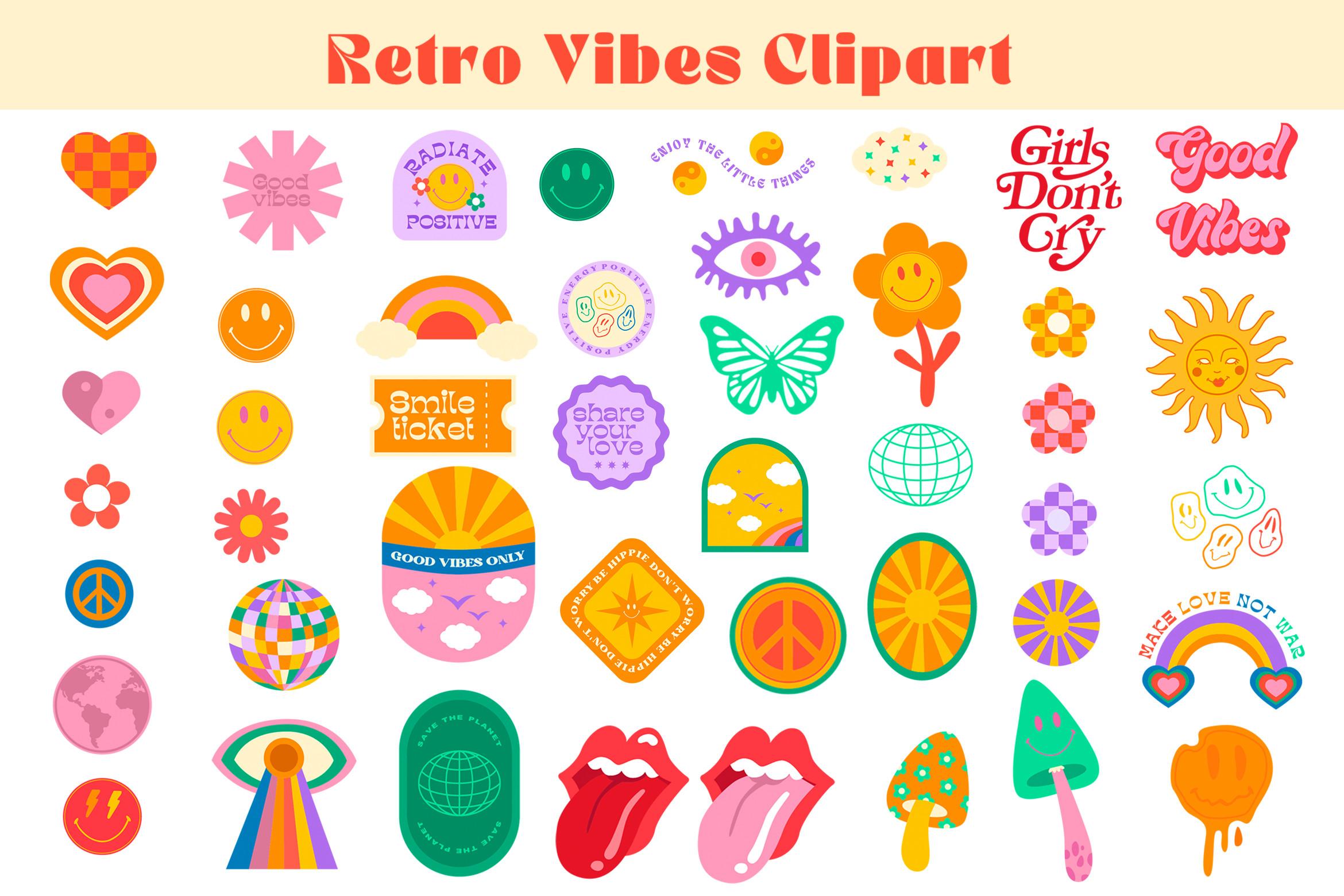 Retro Vibes 70's Clipart