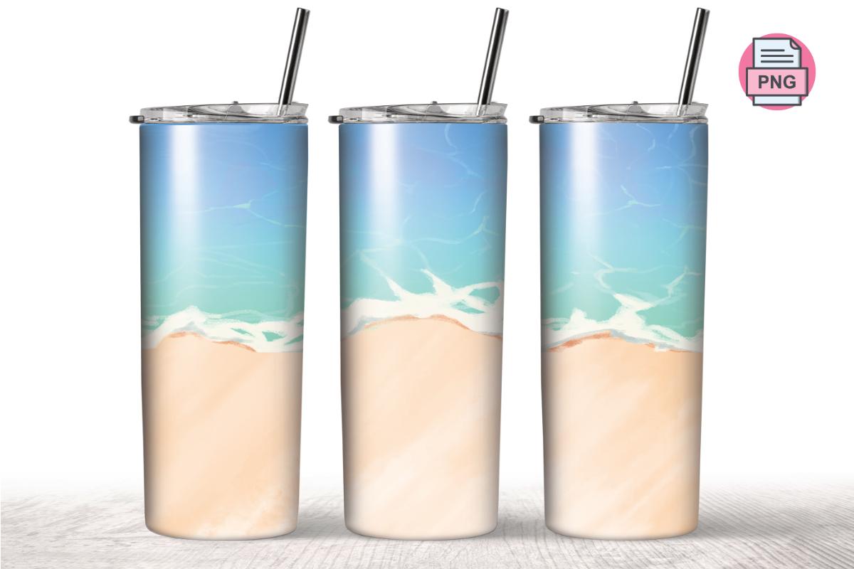 20 Oz Skinny Beach Summer Tumbler PNG
