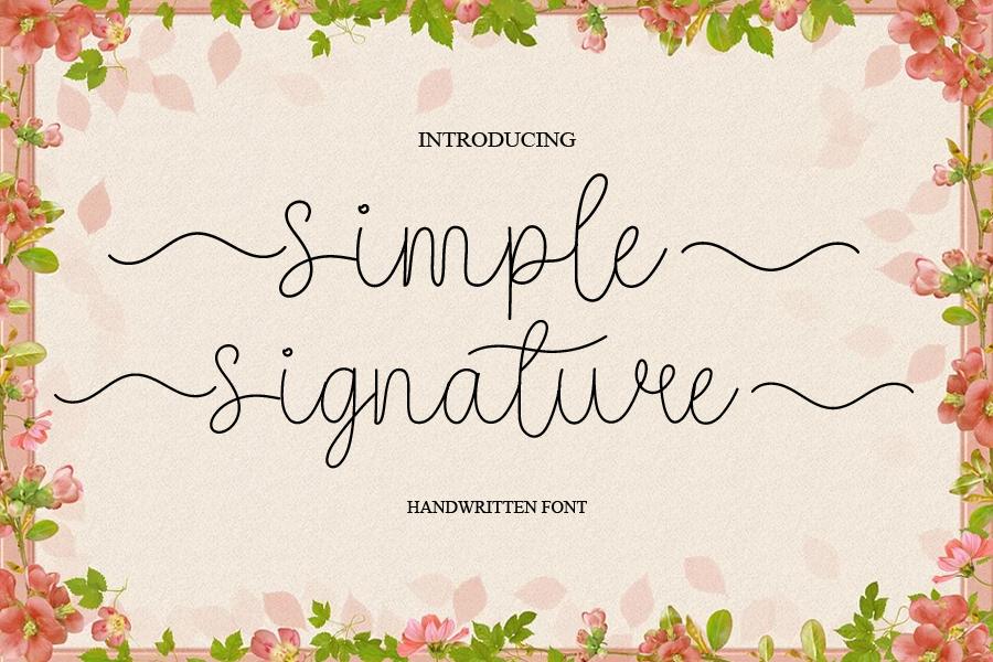 Simple Signature Font