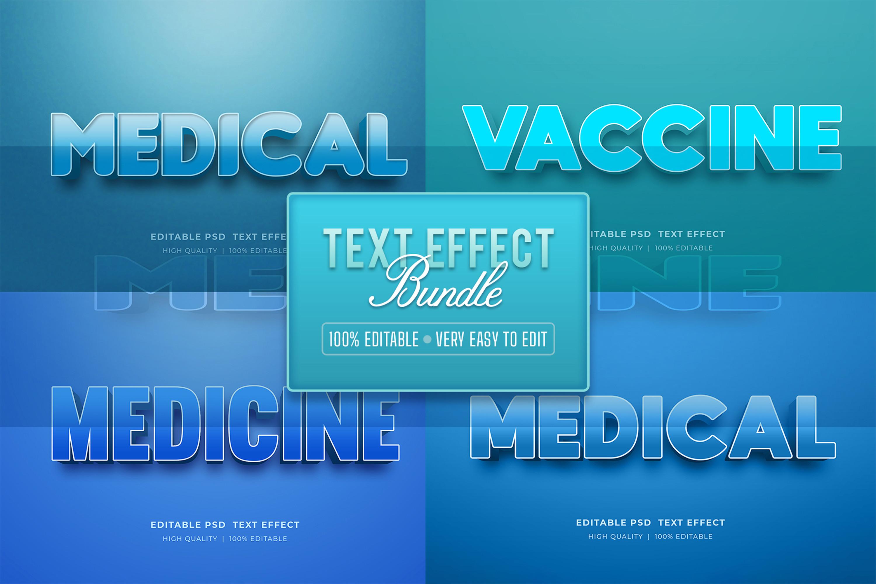 Medical Editable 3D Text Effect Bundle
