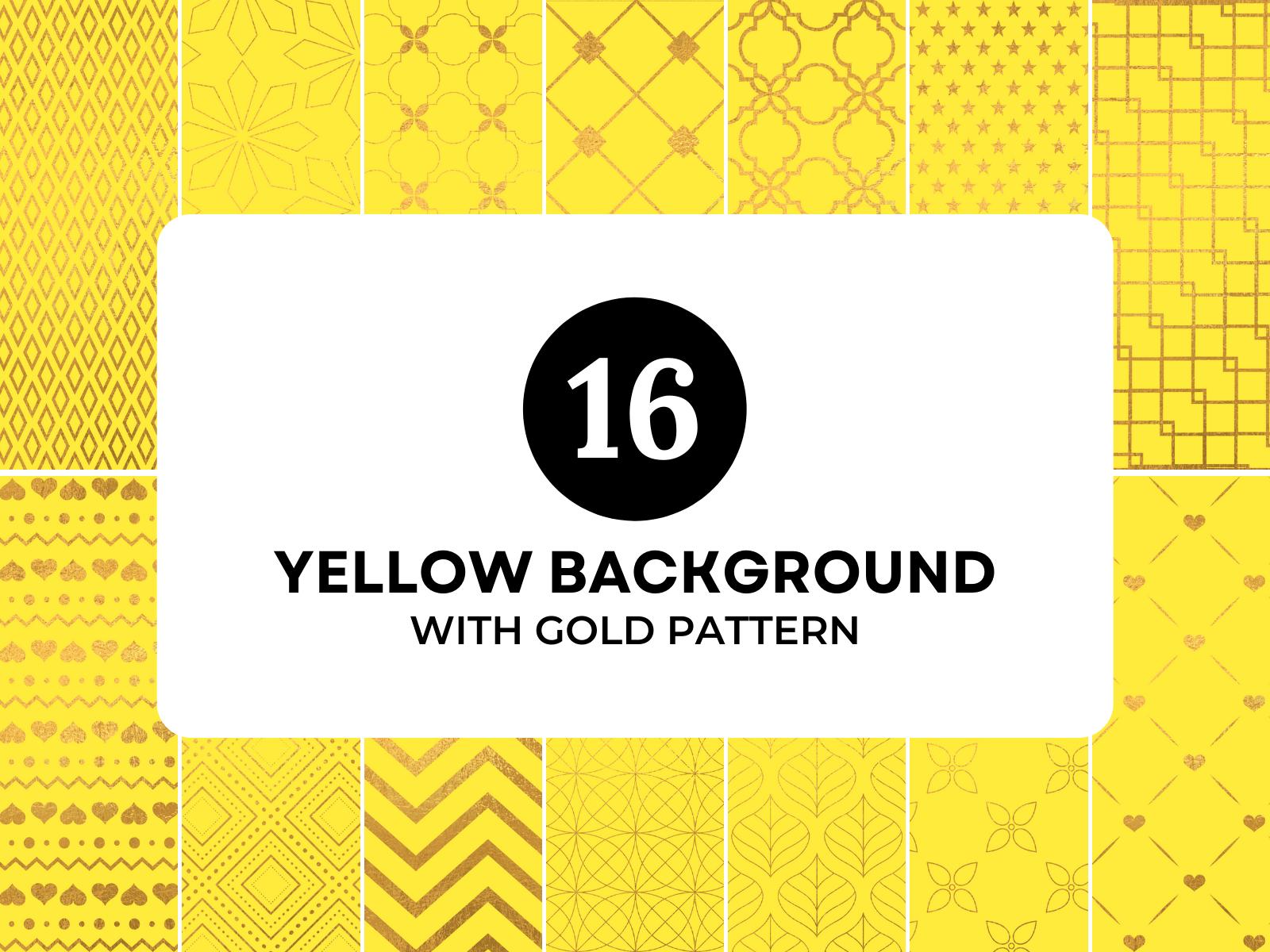 Yellow Background with Gold Pattern