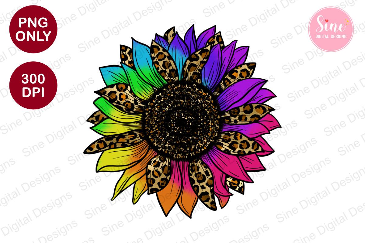 Tie Dye Leopard Sunflower Sublimation