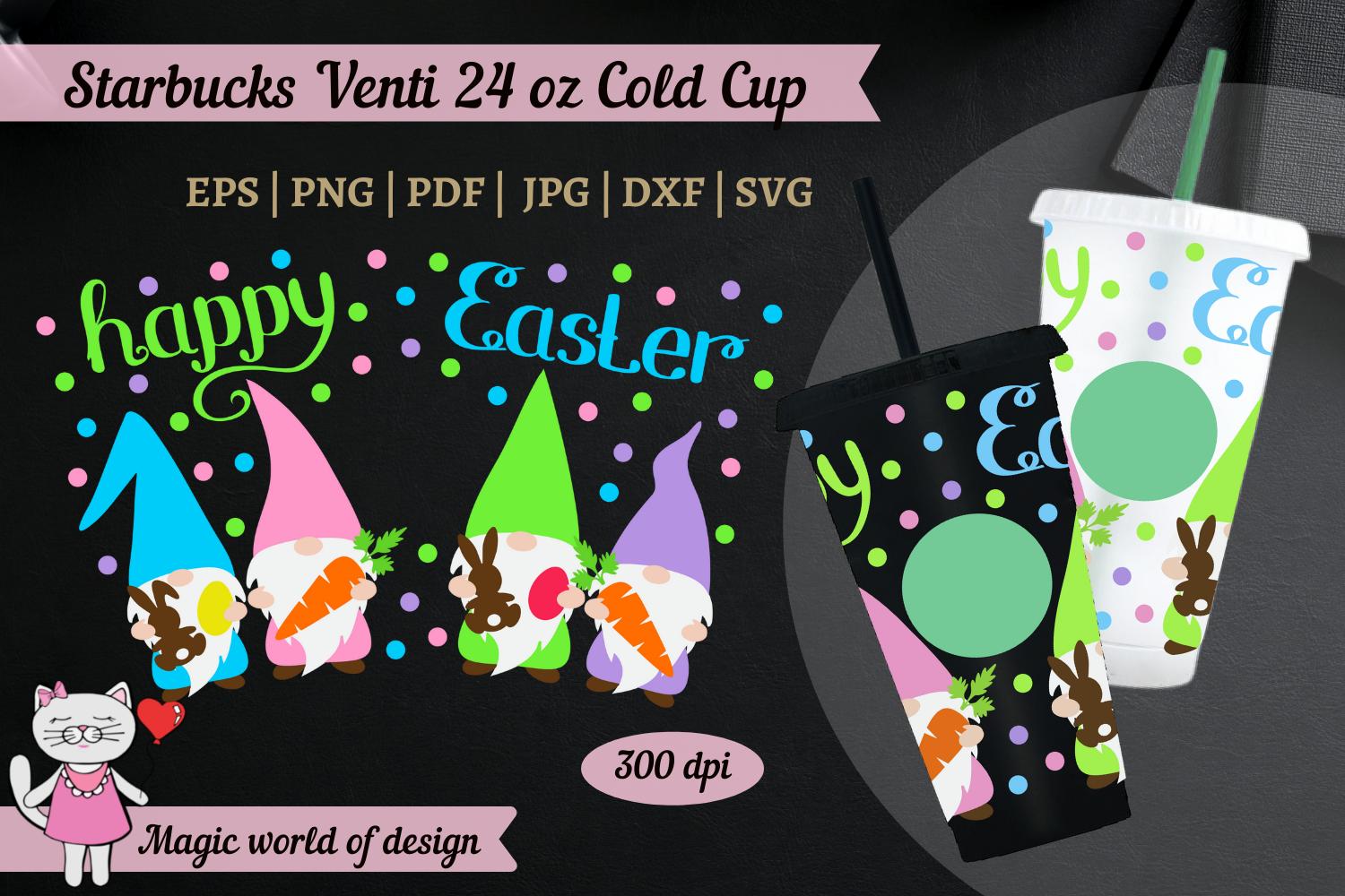 Easter Gnomes with Bunny  Starbucks 24oz