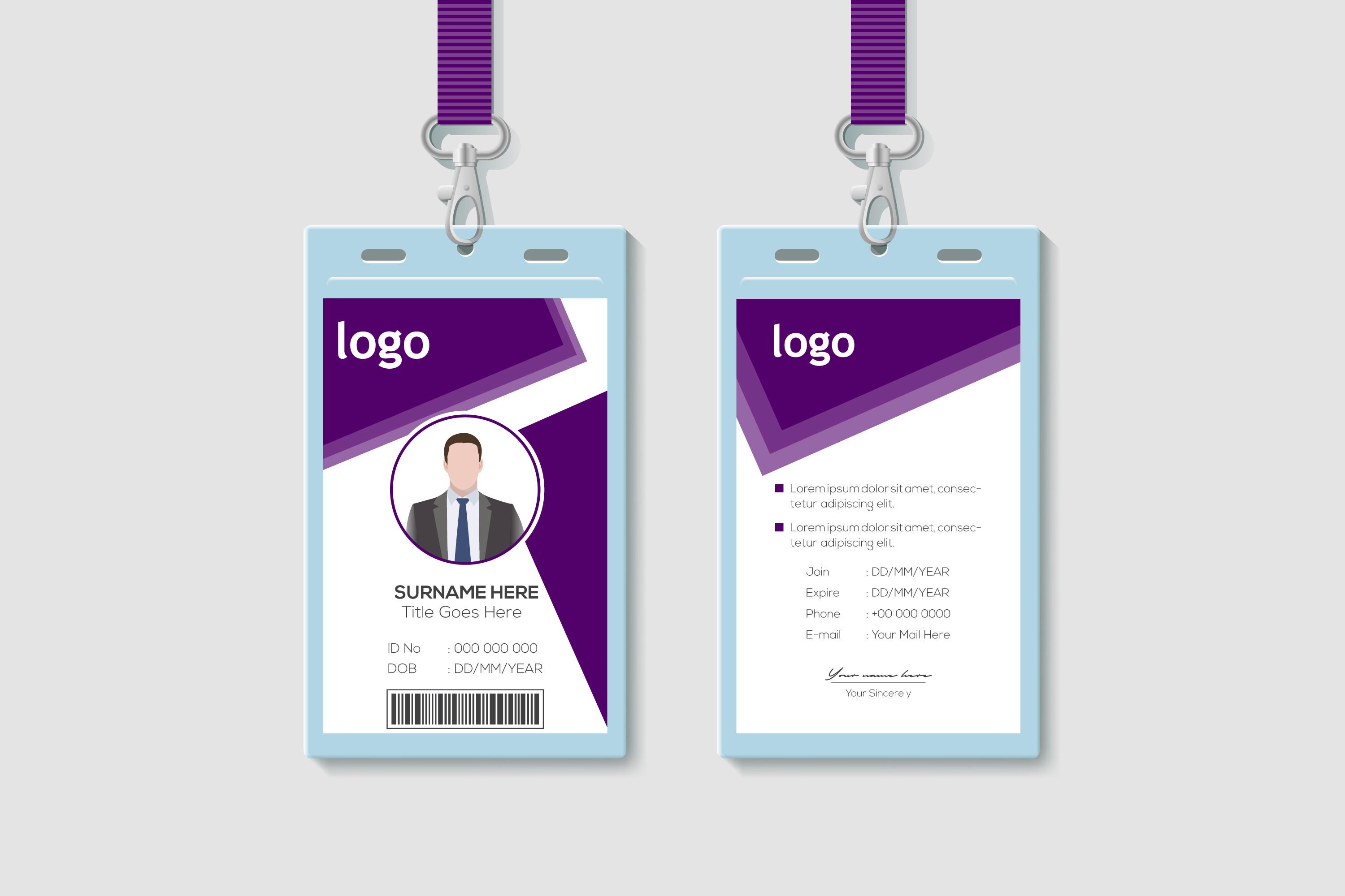Modern Clean ID Card Template